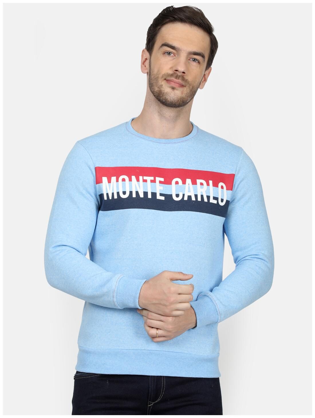 

Monte Carlo Men Blue Round neck Sweatshirt