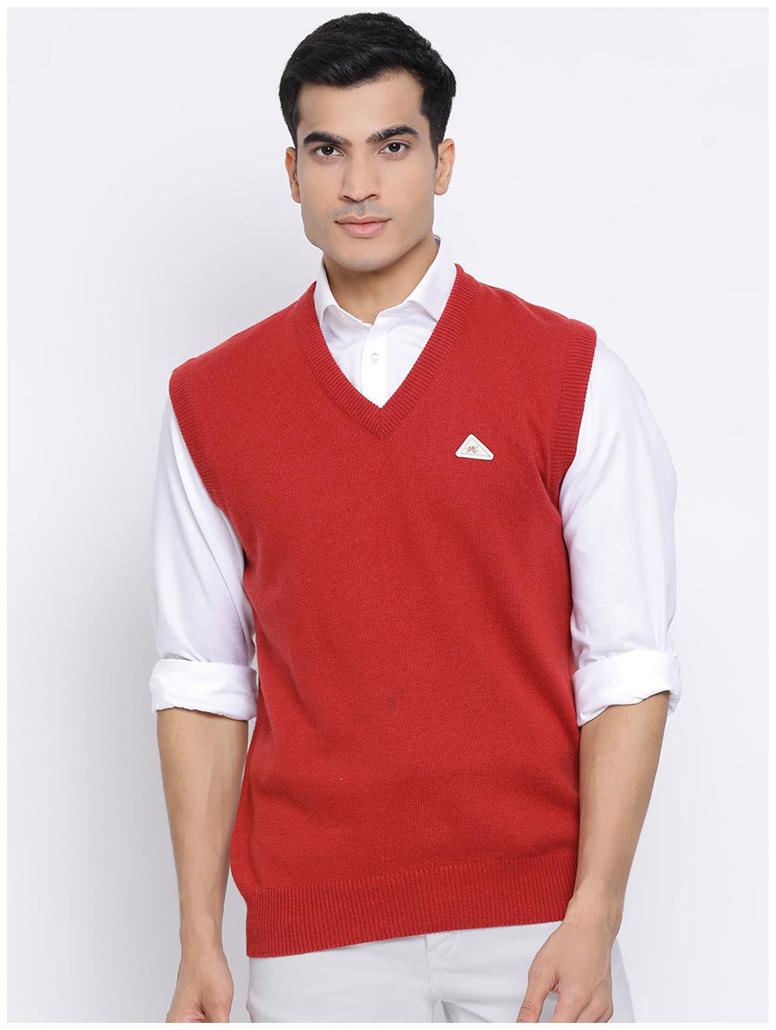 

Monte Carlo Men Orange V neck Longline sweater