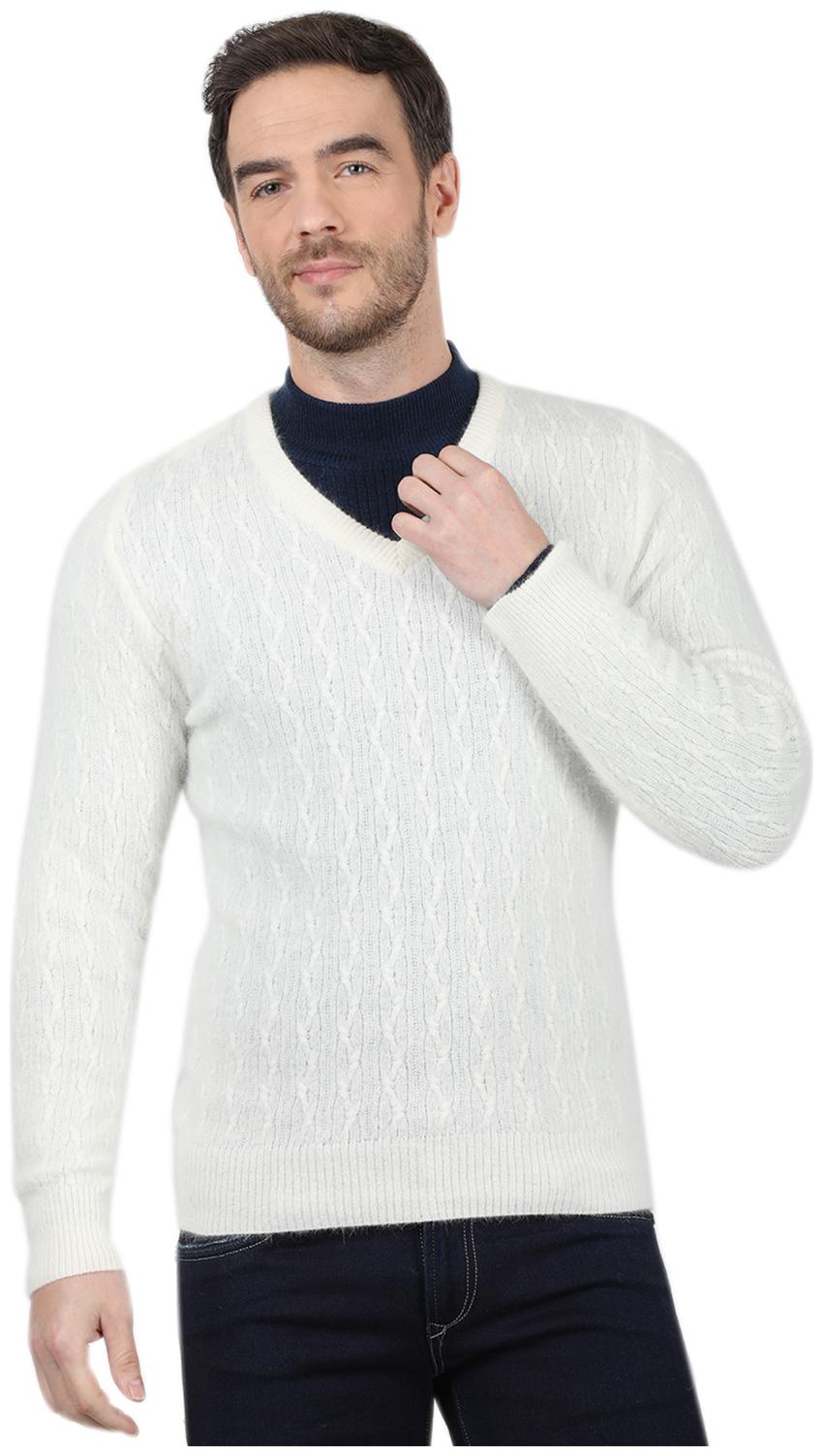 

Monte Carlo Men White V neck Pullover