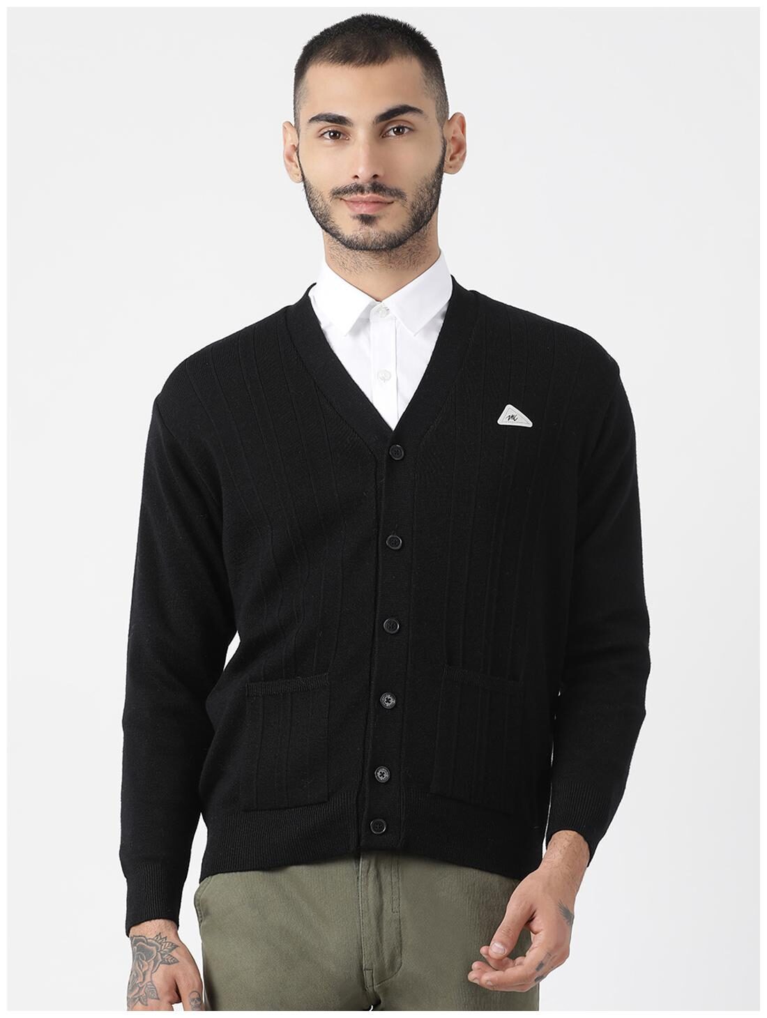 

Monte Carlo Men Black V neck Cardigan