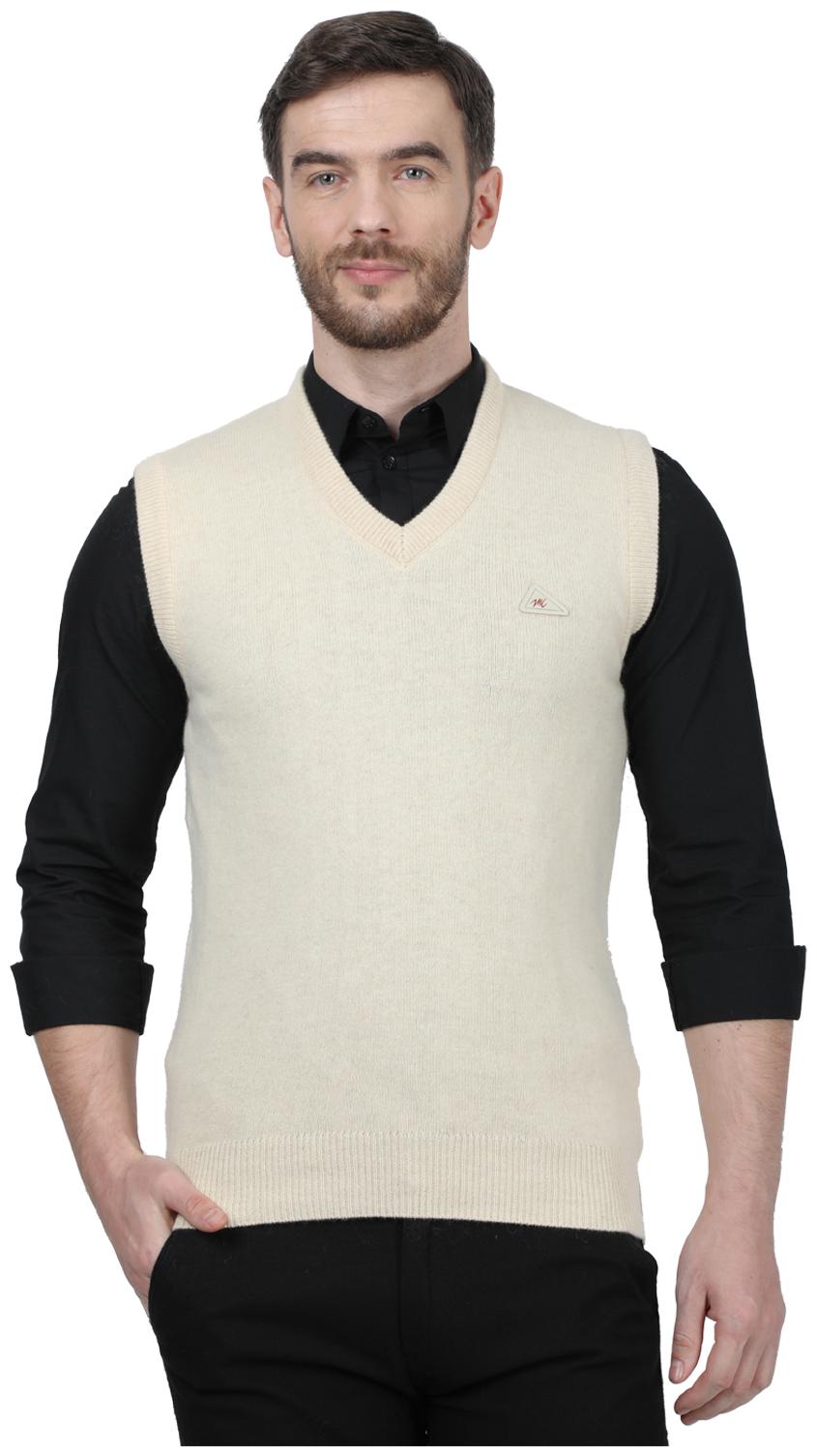 

Monte Carlo Men Wool Solid Cream Pullover