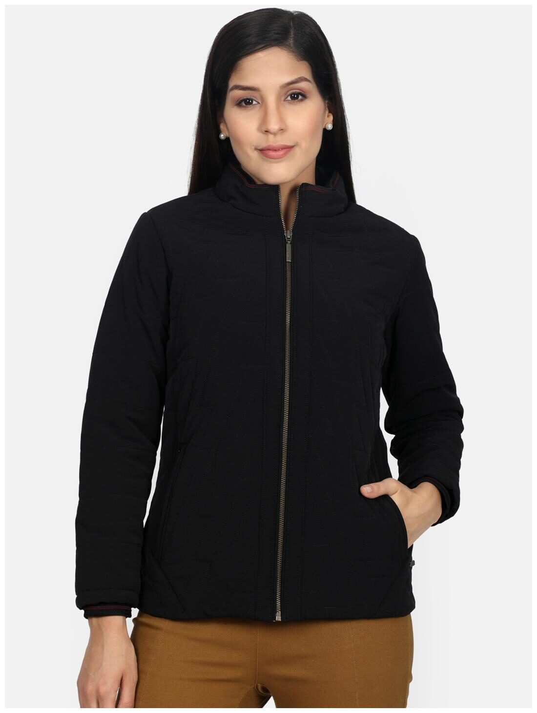 

Monte Carlo Women Solid Regular Jacket - Black
