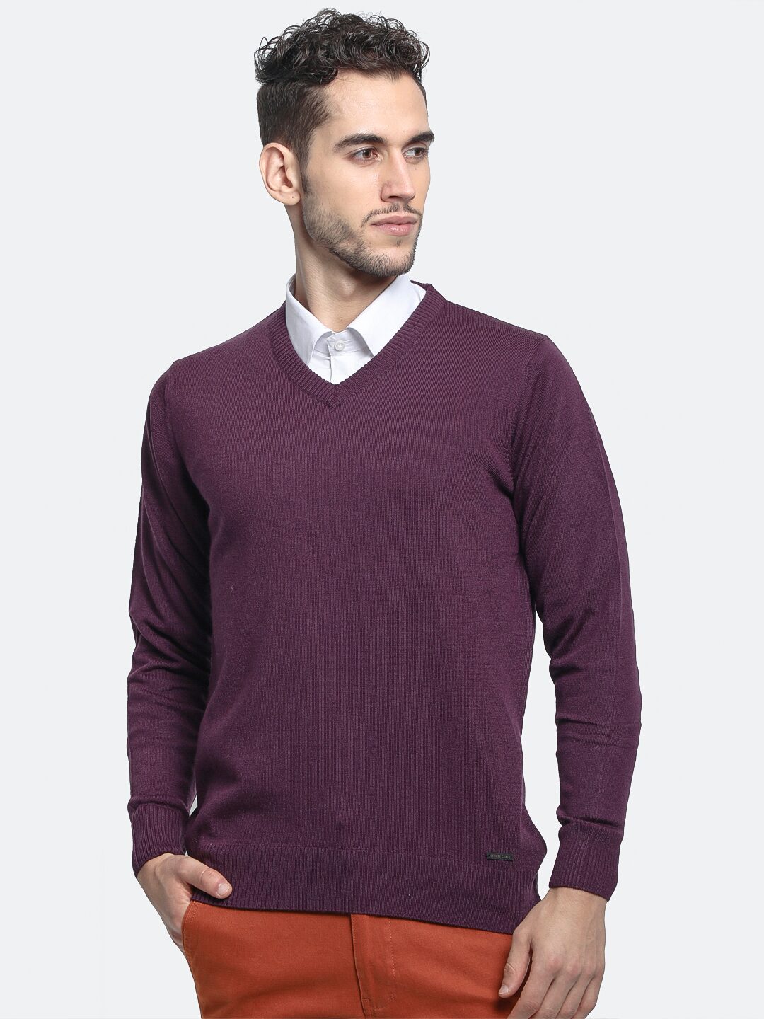 

Monte Carlo Men Purple V neck Pullover