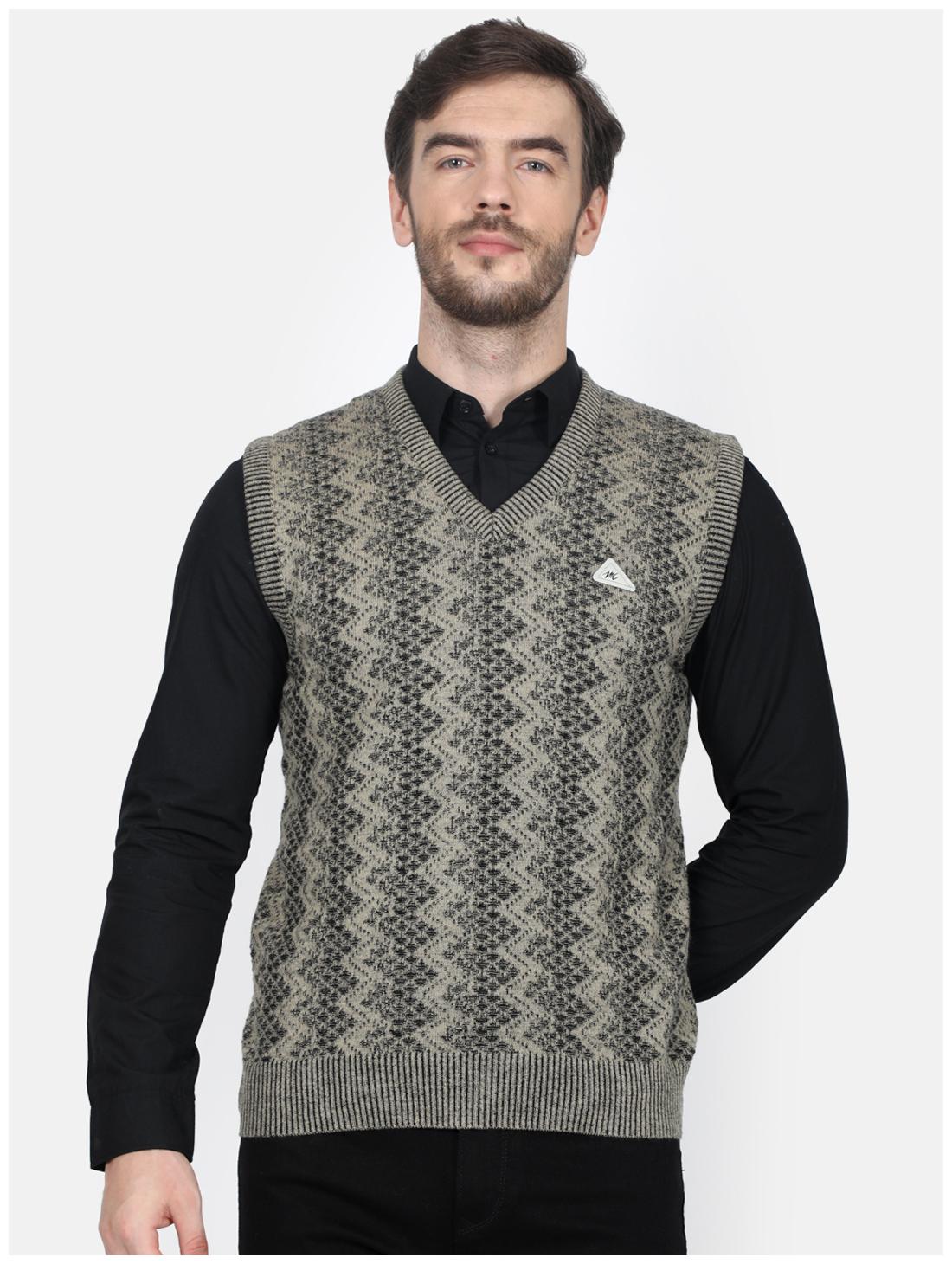 

Monte Carlo Men Grey V neck Longline sweater