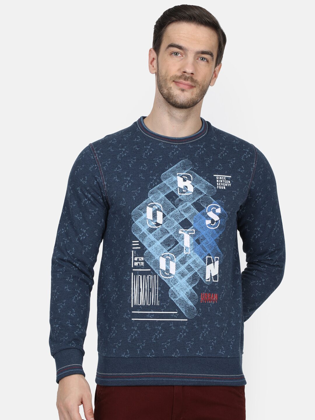 

Monte Carlo Men Blue Round neck Sweatshirt