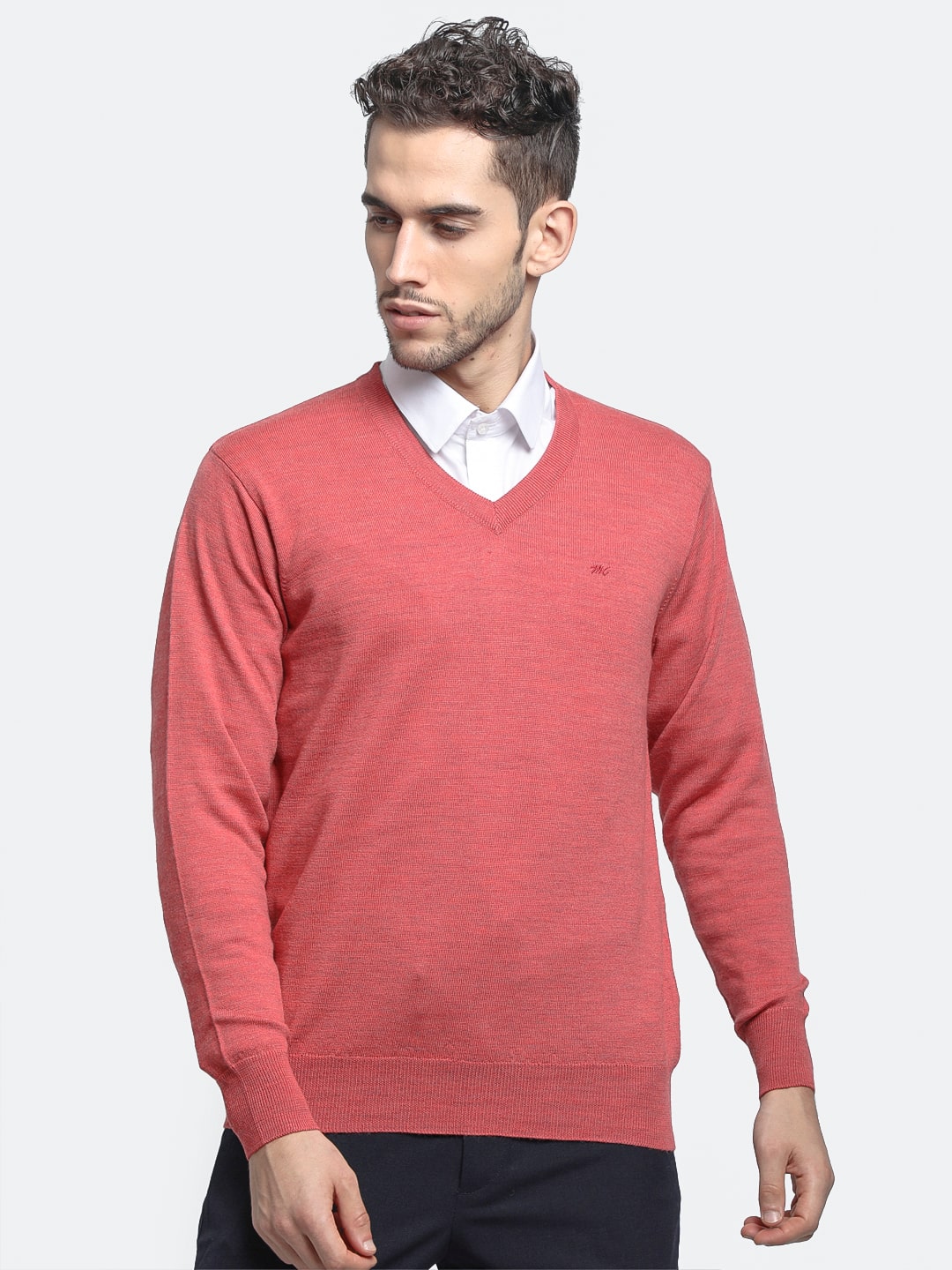 

Monte Carlo Men Pink V neck Pullover