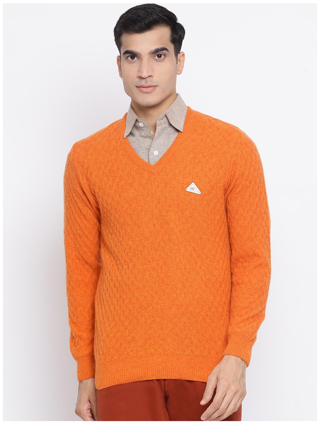 

Monte Carlo Men Orange V neck Pullover