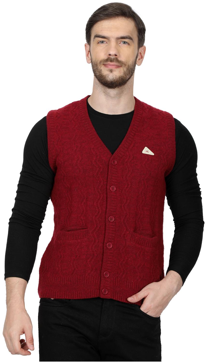 

Monte Carlo Men Maroon V neck Cardigan