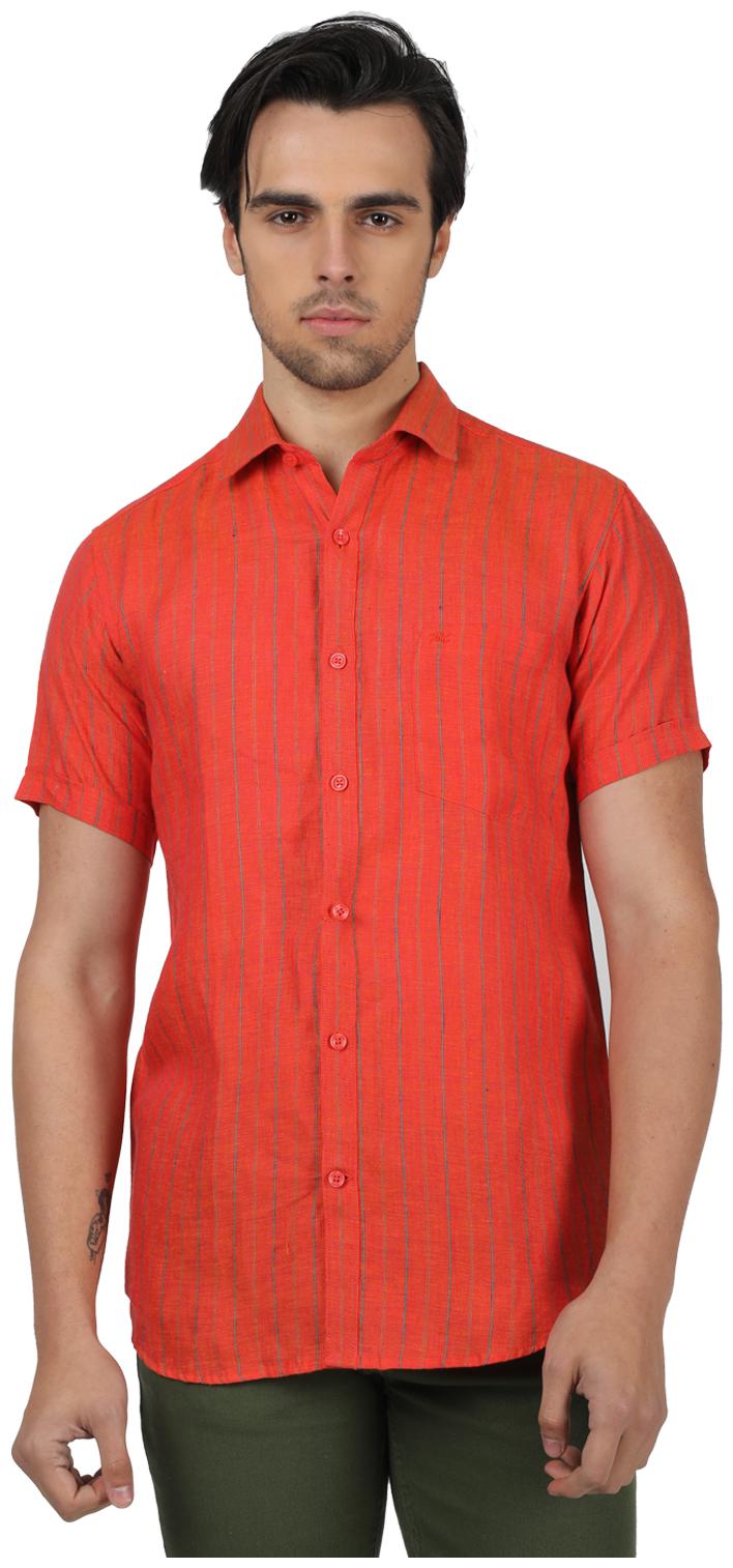 

Monte Carlo Linen Striped Red Casual Shirt For Men