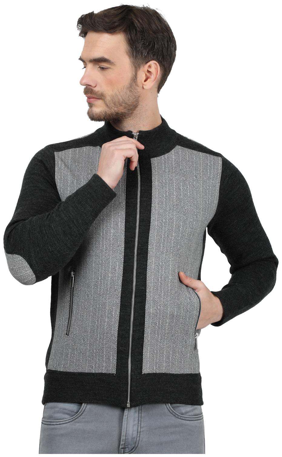 

Monte Carlo Men Grey High neck Cardigan