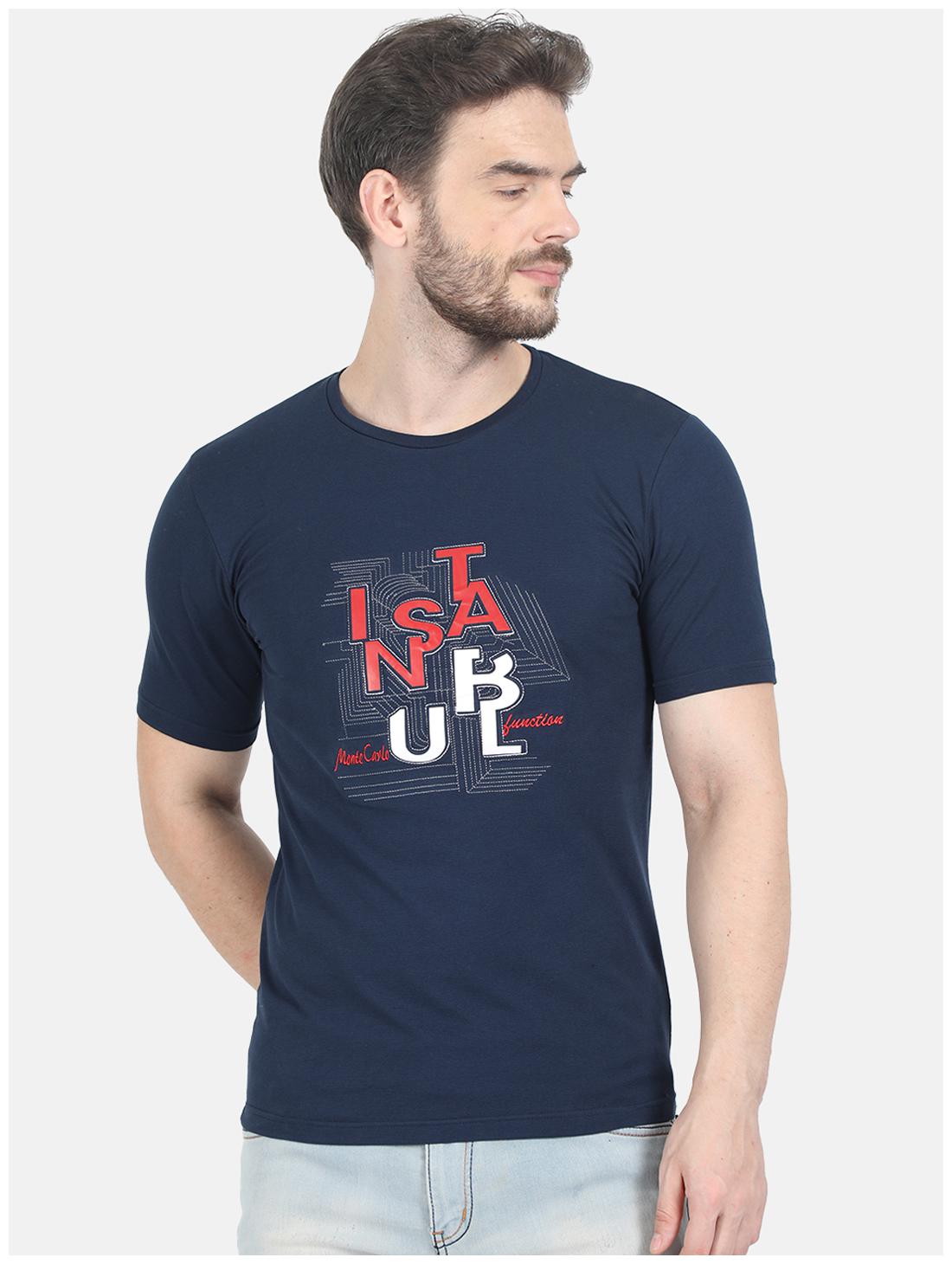 

Monte Carlo Men Blue Slim fit Cotton Blend Round neck T-Shirt - Pack Of 1