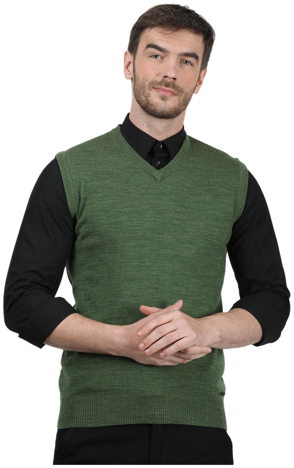 

Monte Carlo Men Green V neck Front-open sweater