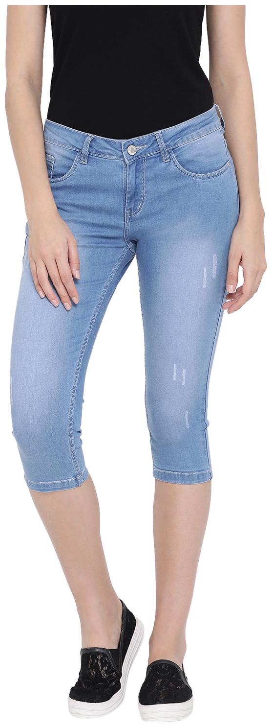 

Monte Carlo Women Solid Denim capri - Blue