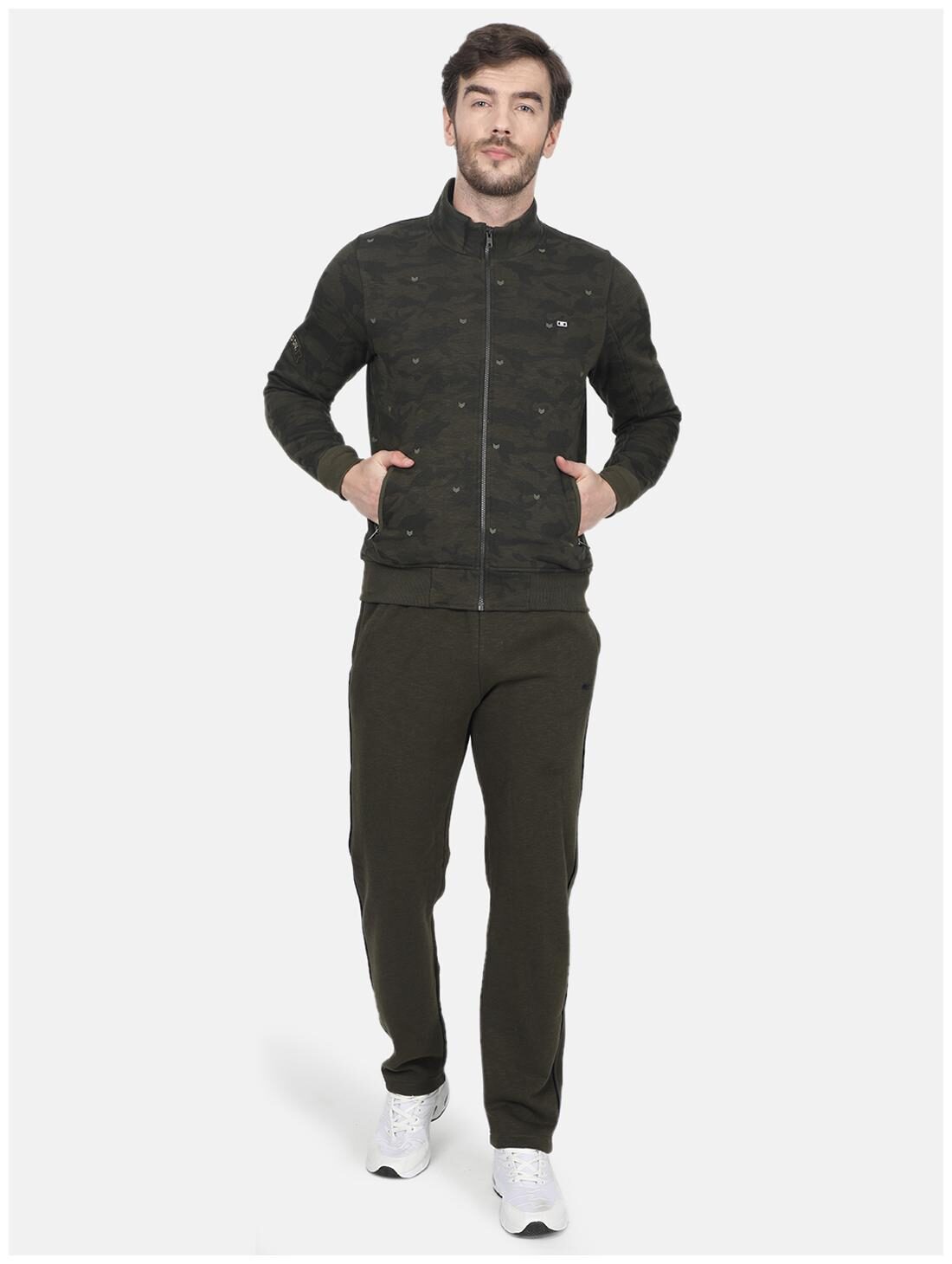 

Monte Carlo Men Olive Printed Regular Fit Track Suit