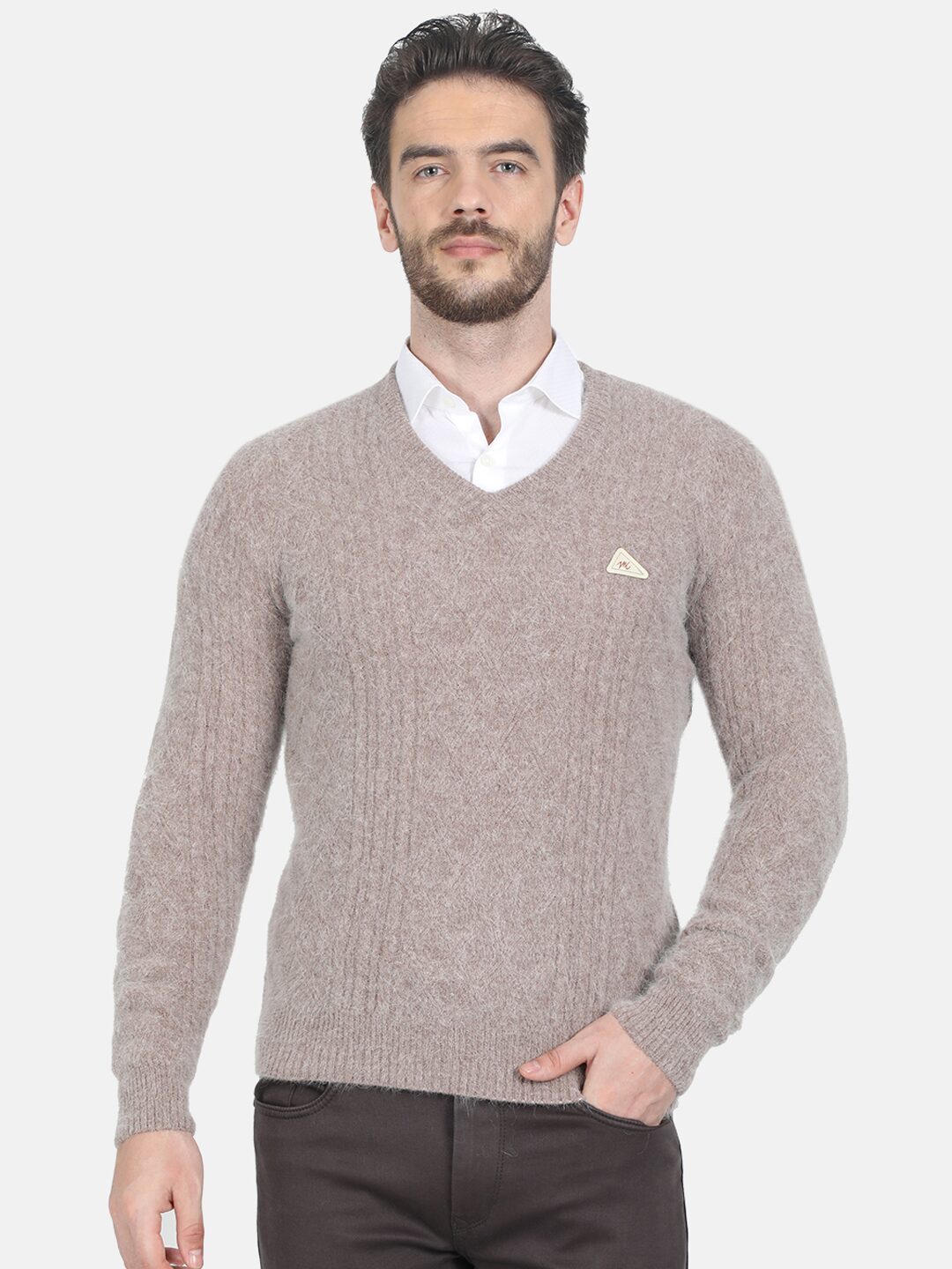 

Monte Carlo Men Brown V neck Pullover
