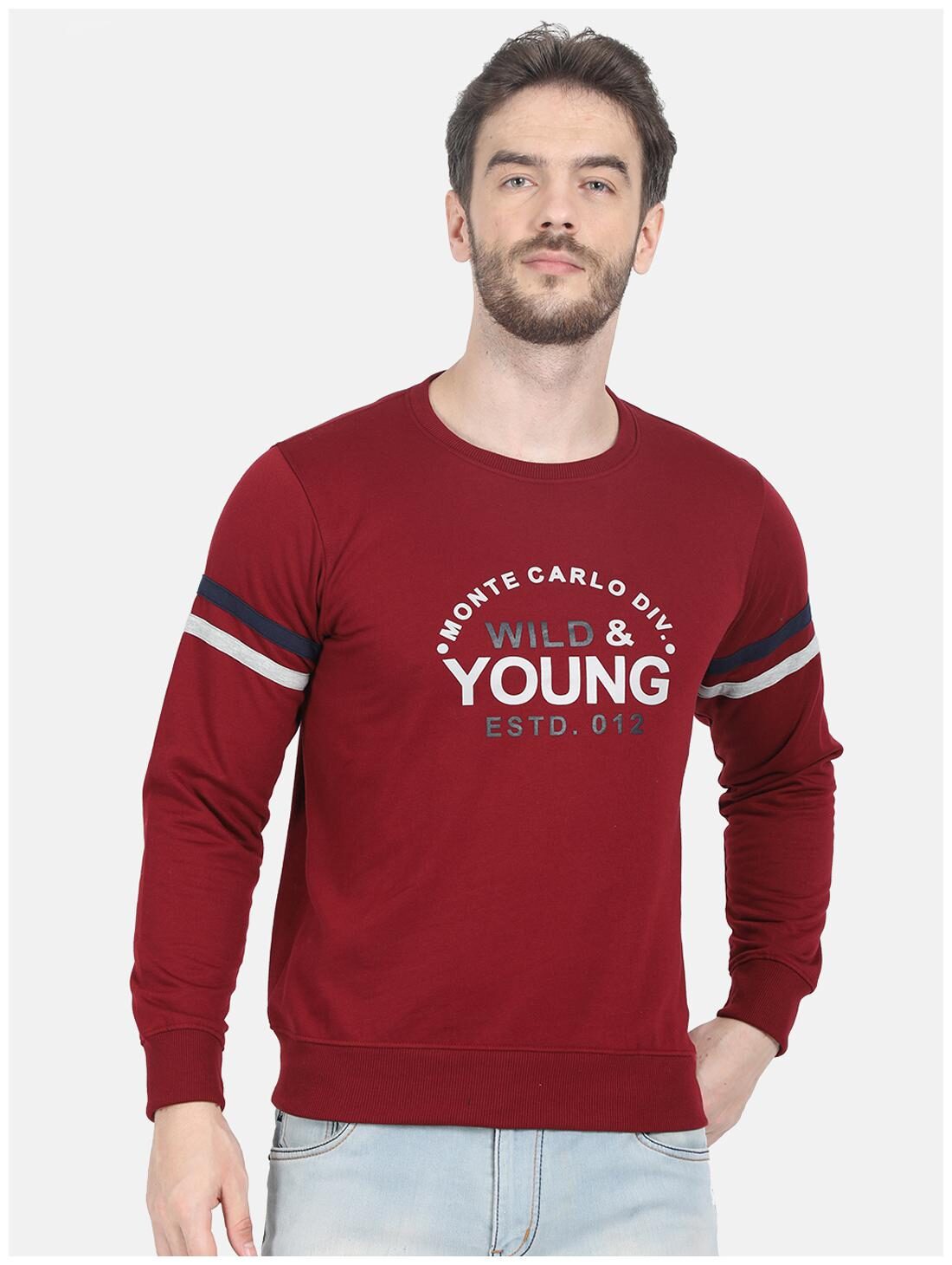 

Monte Carlo Men Maroon Round neck Sweatshirt