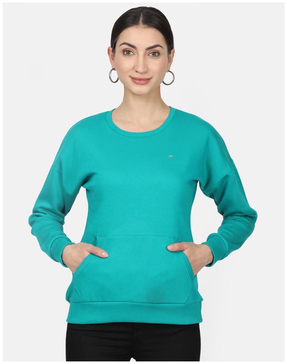 

Monte Carlo Women Solid Sweatshirt - Blue