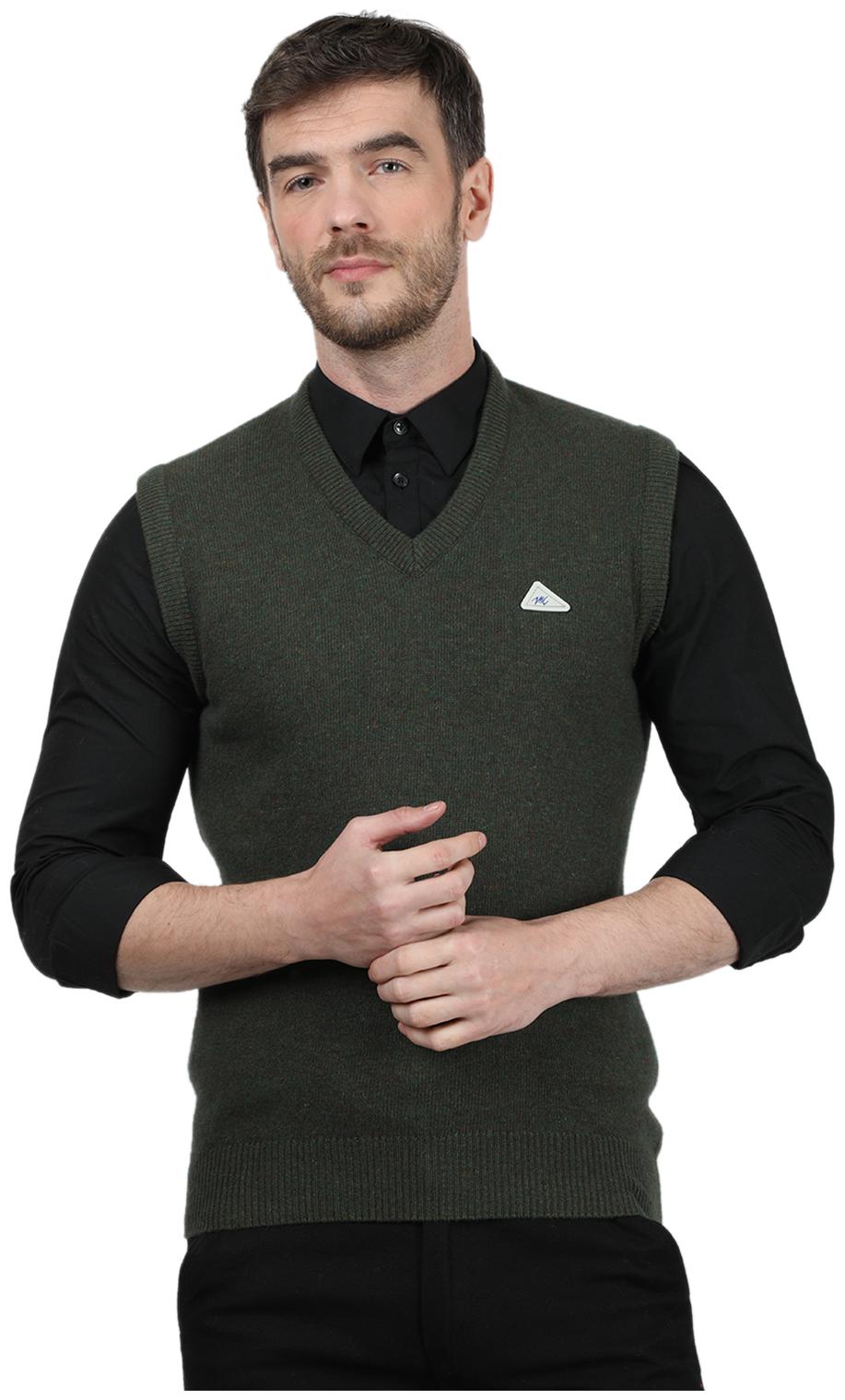 

Monte Carlo Wool Olive Solid Pullover For Men