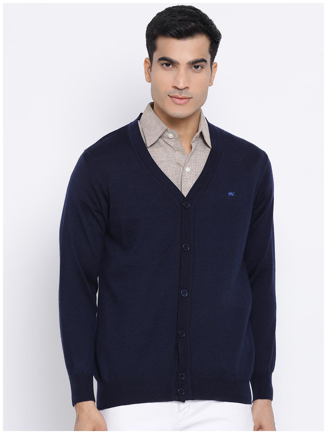 

Monte Carlo Men Navy blue V neck Cardigan