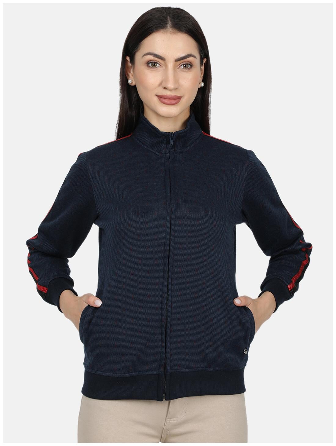

Monte Carlo Women Solid Sweatshirt - Navy Blue