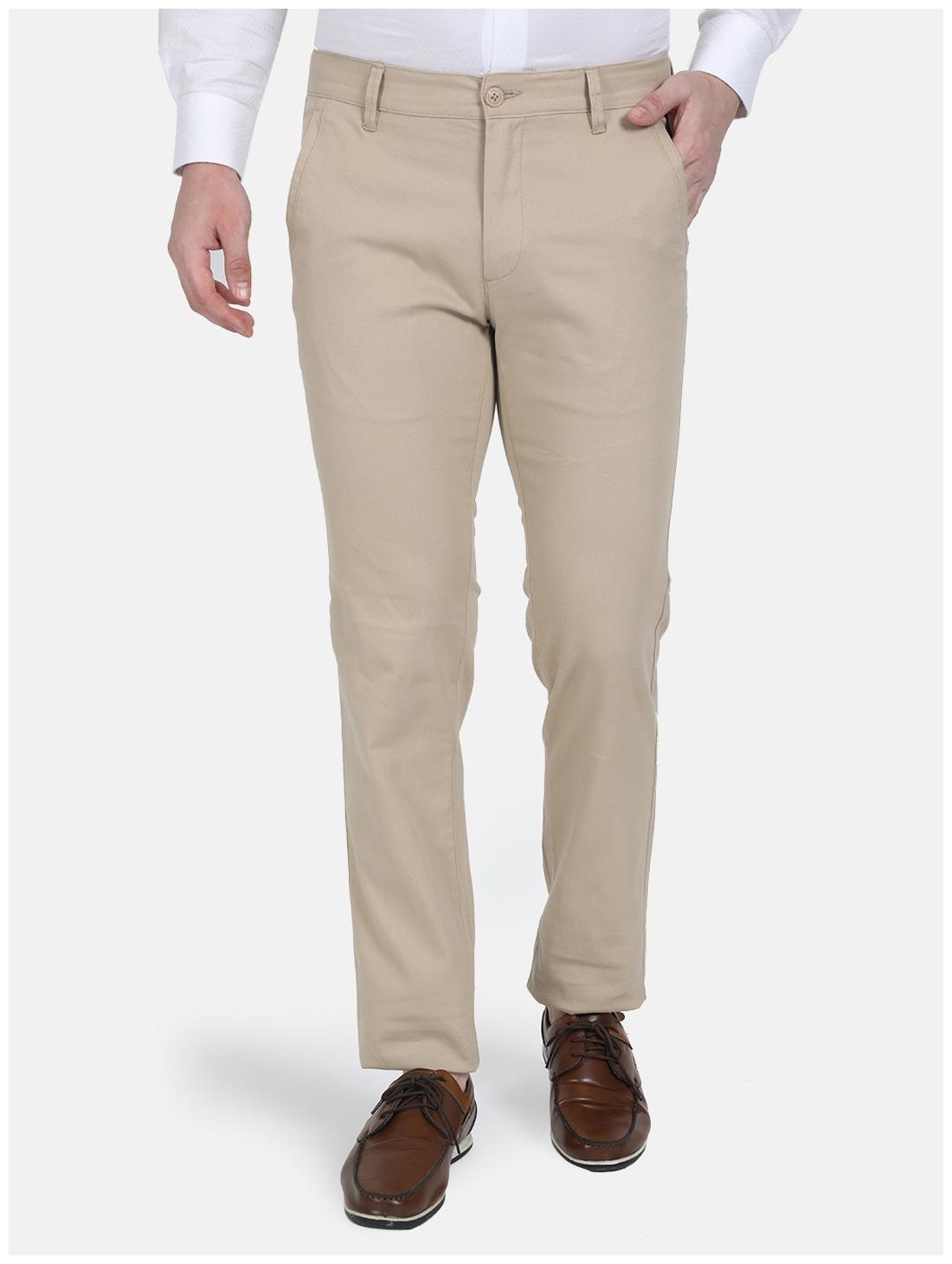 

Monte Carlo Men Beige Solid Slim fit Regular trousers