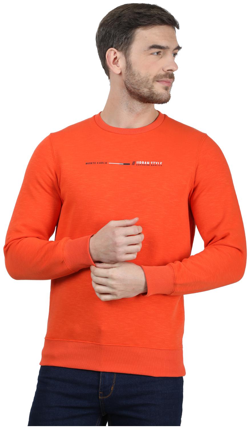 

Monte Carlo Men Orange Round neck Sweatshirt