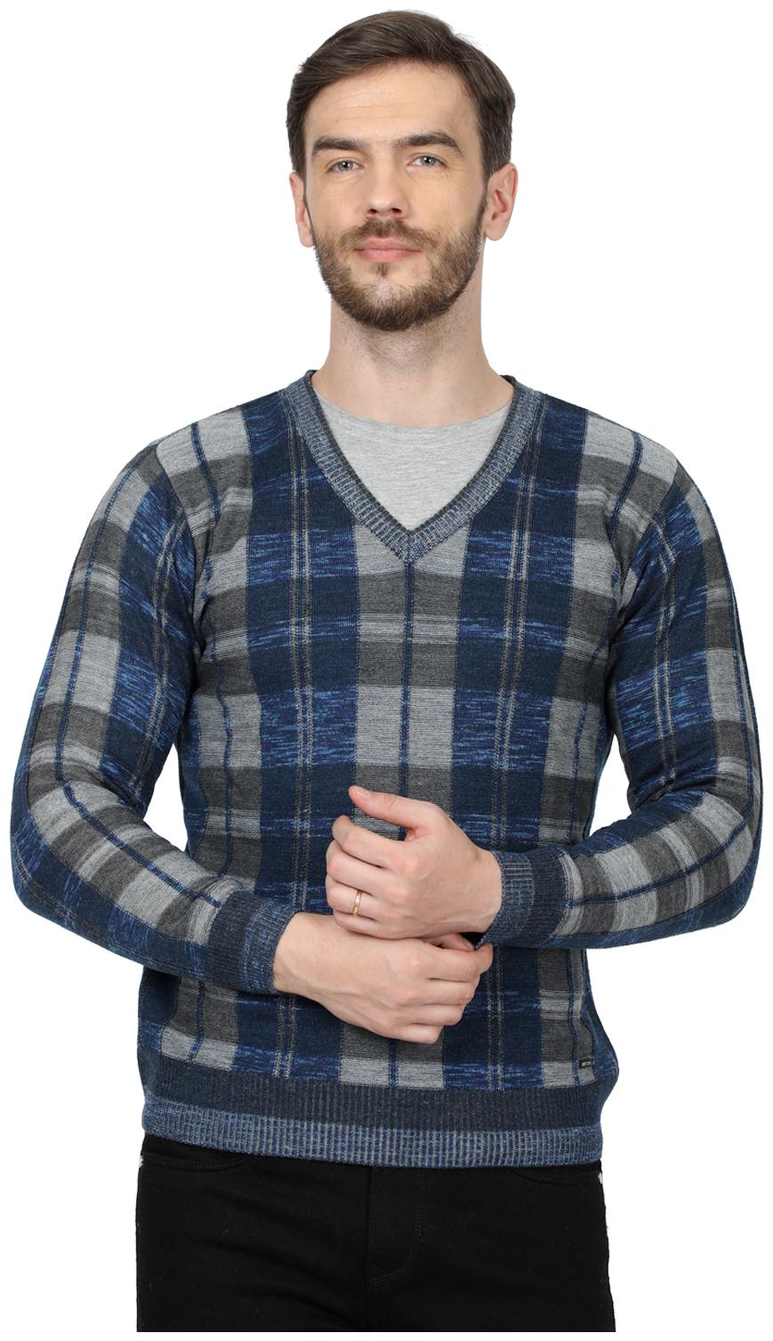 

Monte Carlo Men Navy blue V neck Pullover
