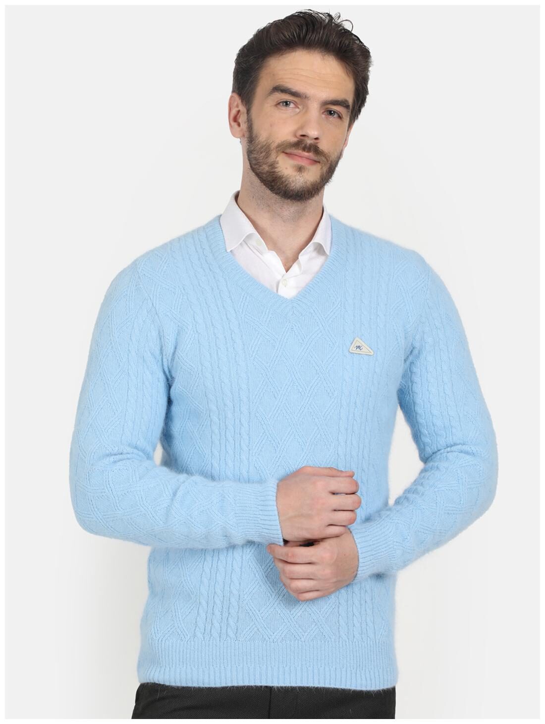 

Monte Carlo Men Blue V neck Pullover