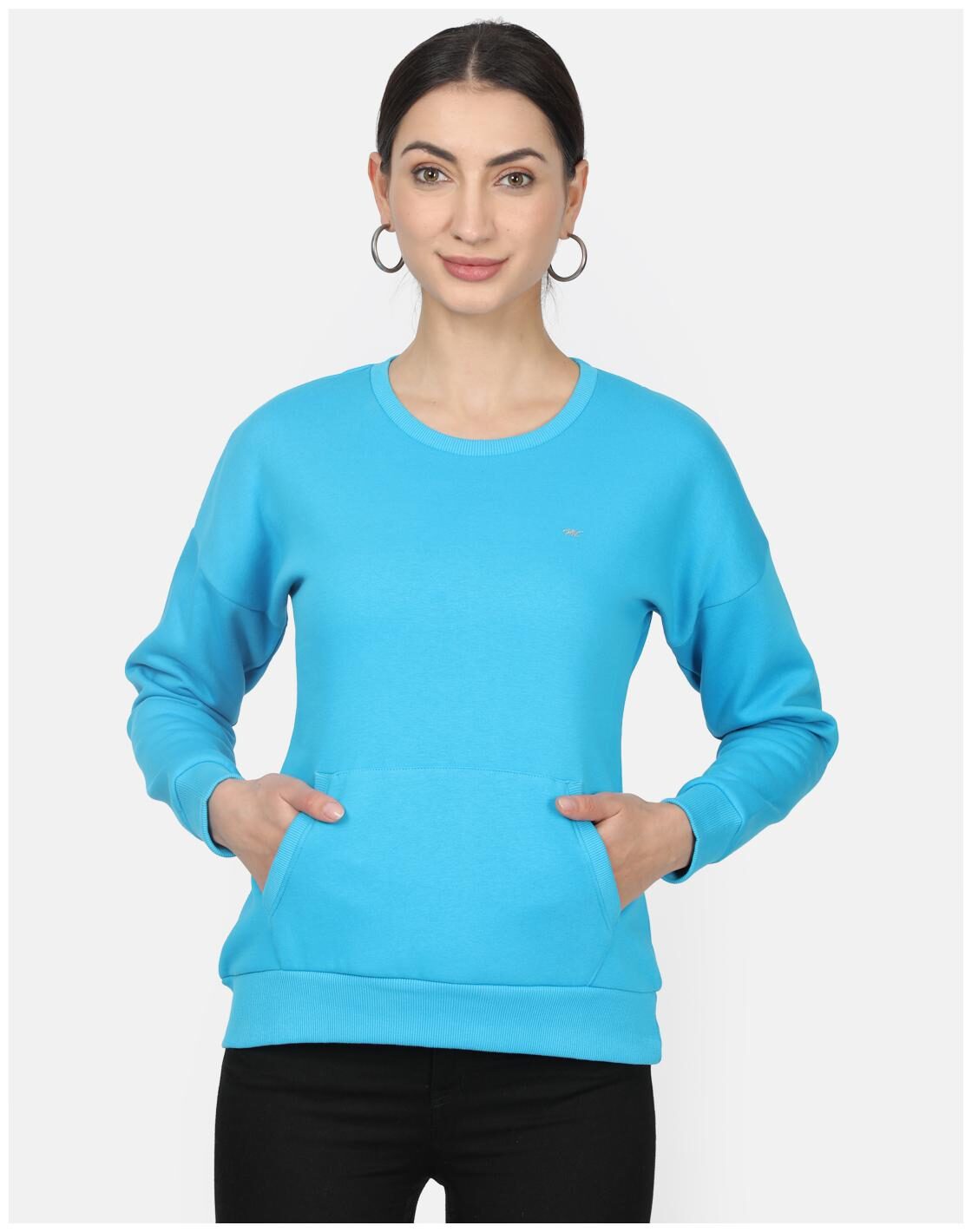 

Monte Carlo Women Solid Sweatshirt - Blue