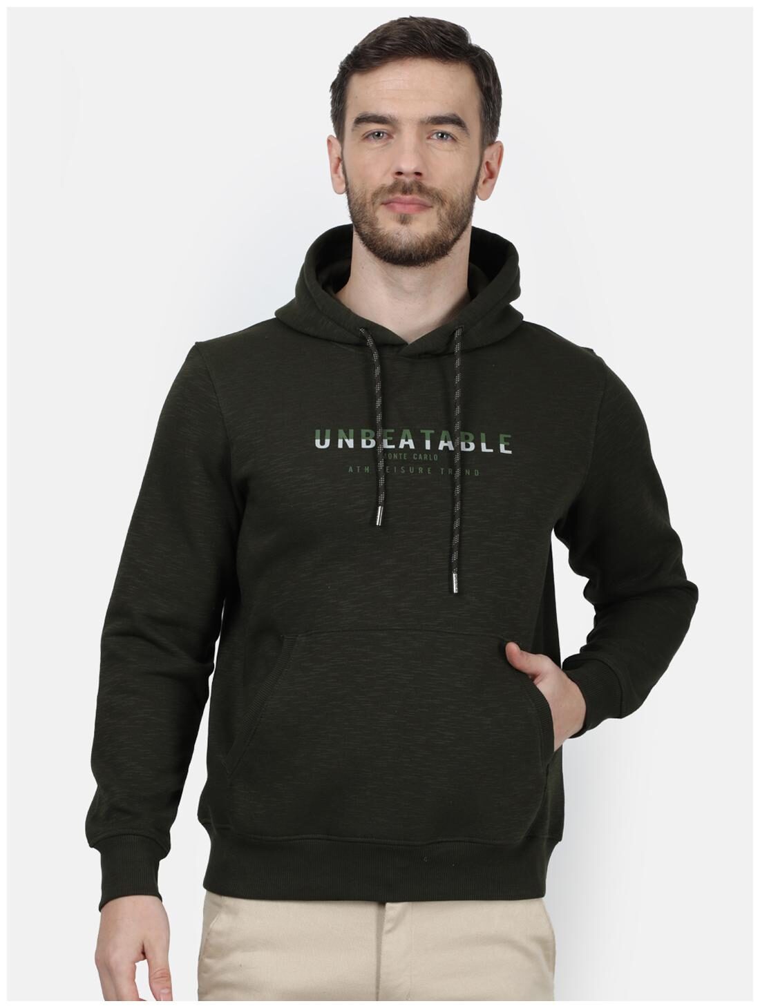 

Monte Carlo Cotton Blend Olive Printed Sweatshirt For Men