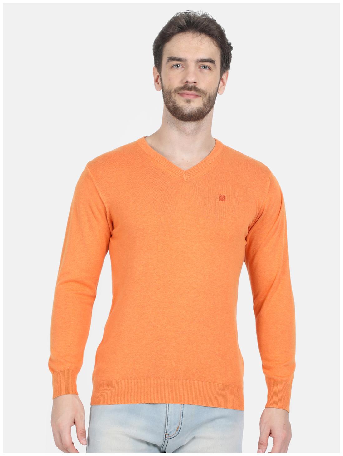 

Monte Carlo Men Orange V neck Pullover