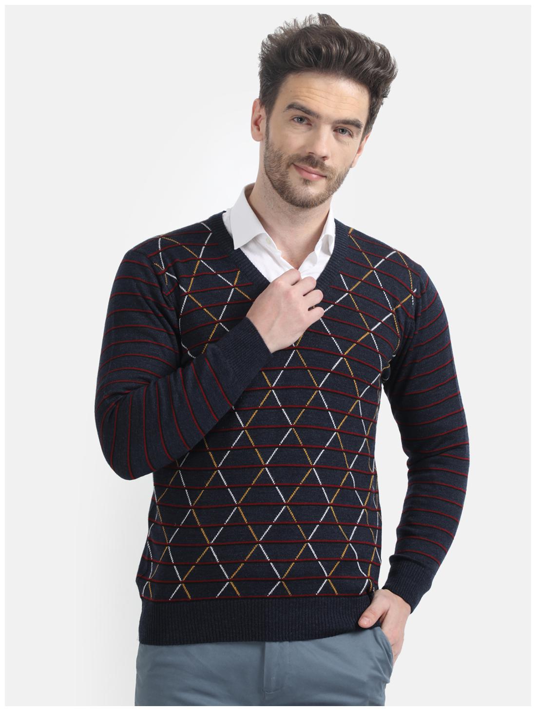 

Monte Carlo Men Navy blue V neck Pullover