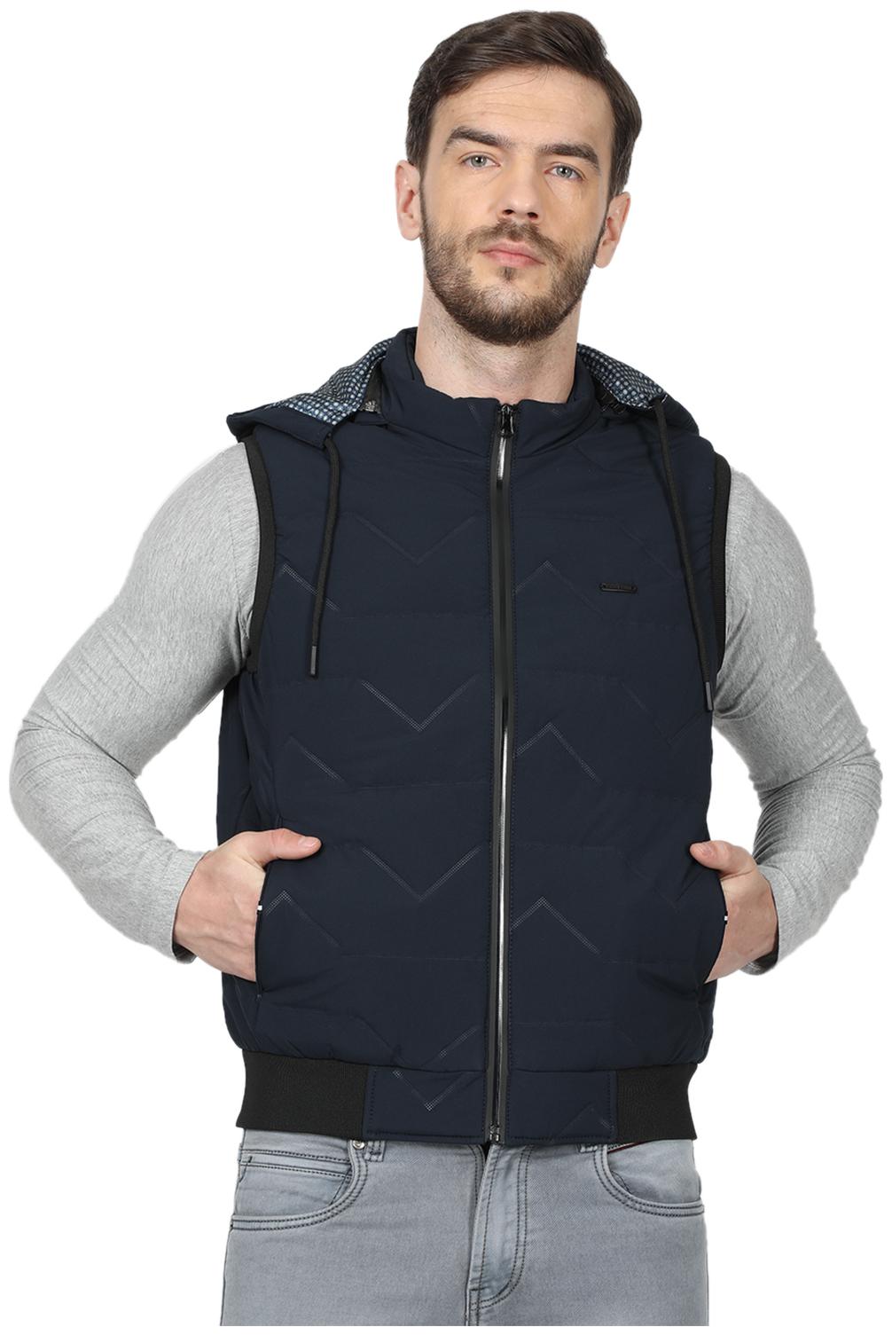 

Monte Carlo Men Navy blue Geometric Bomber jacket