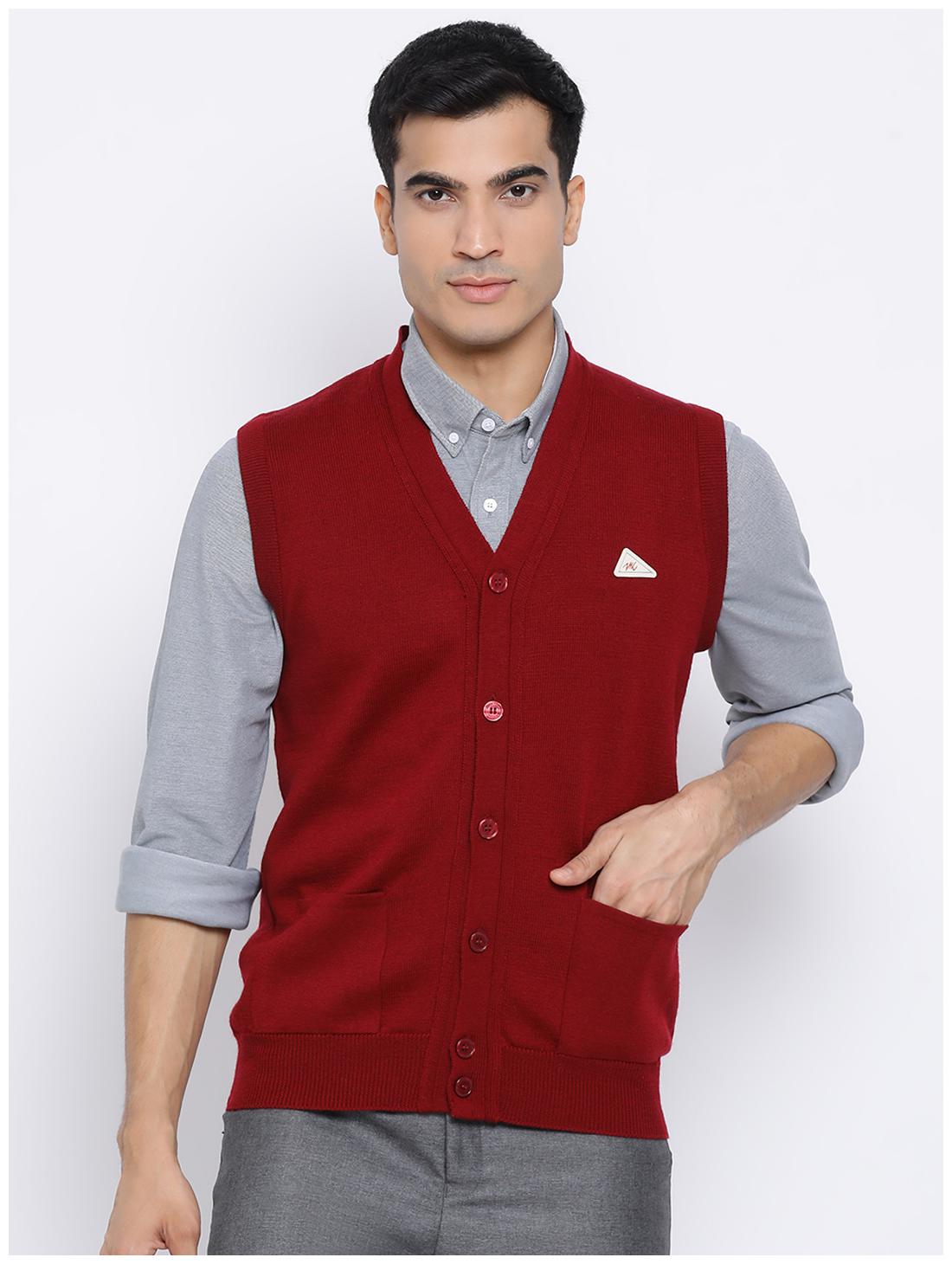 

Monte Carlo Men Red V neck Cardigan