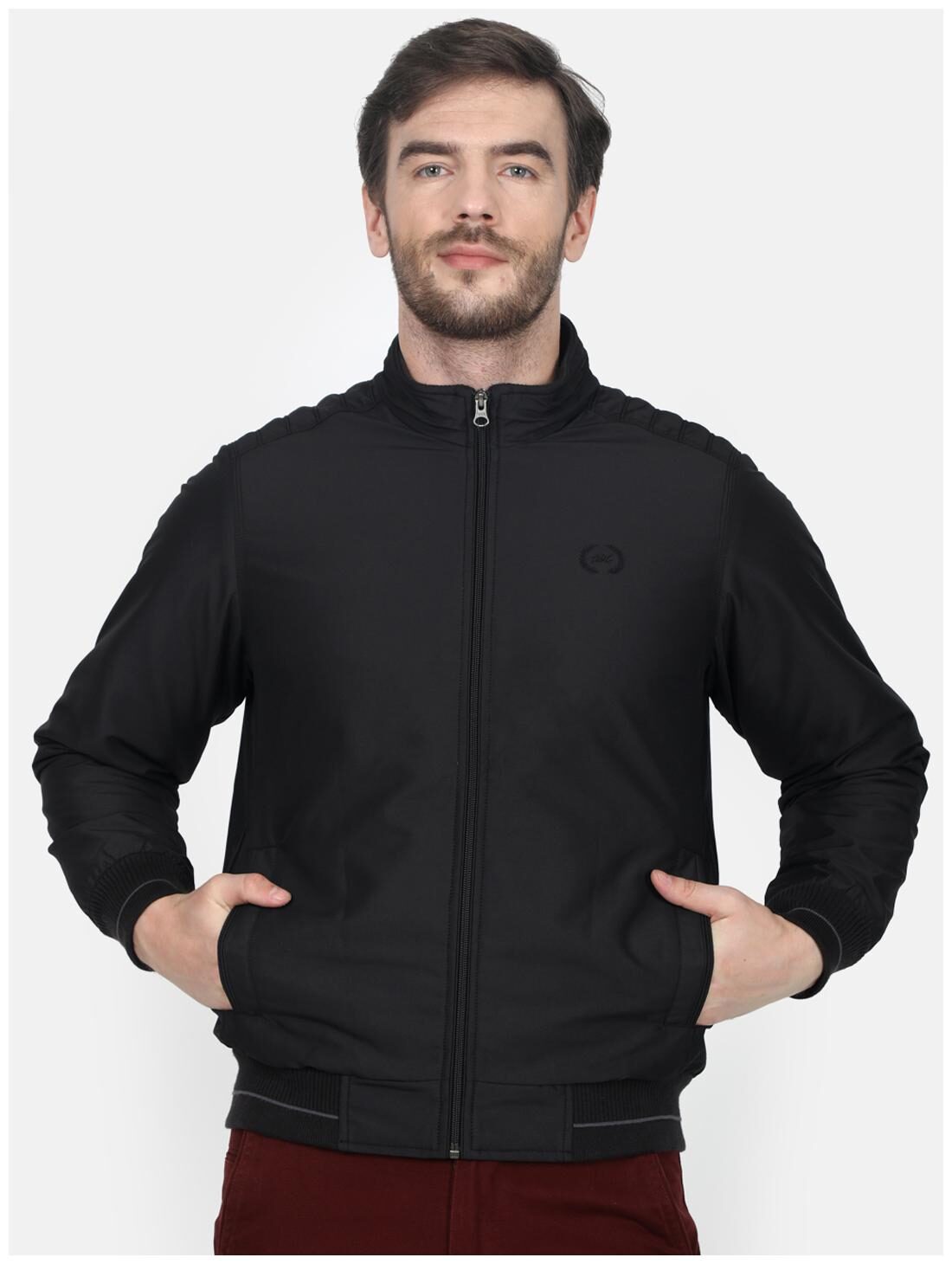

Monte Carlo Men Black Solid Bomber jacket