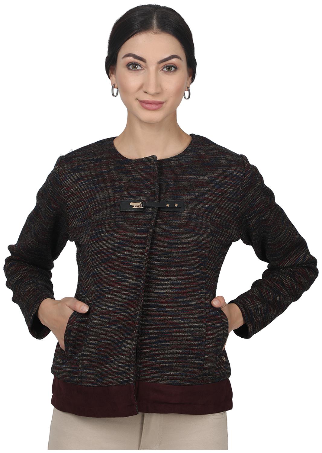 

Monte Carlo Women Striped Regular Jacket - Maroon