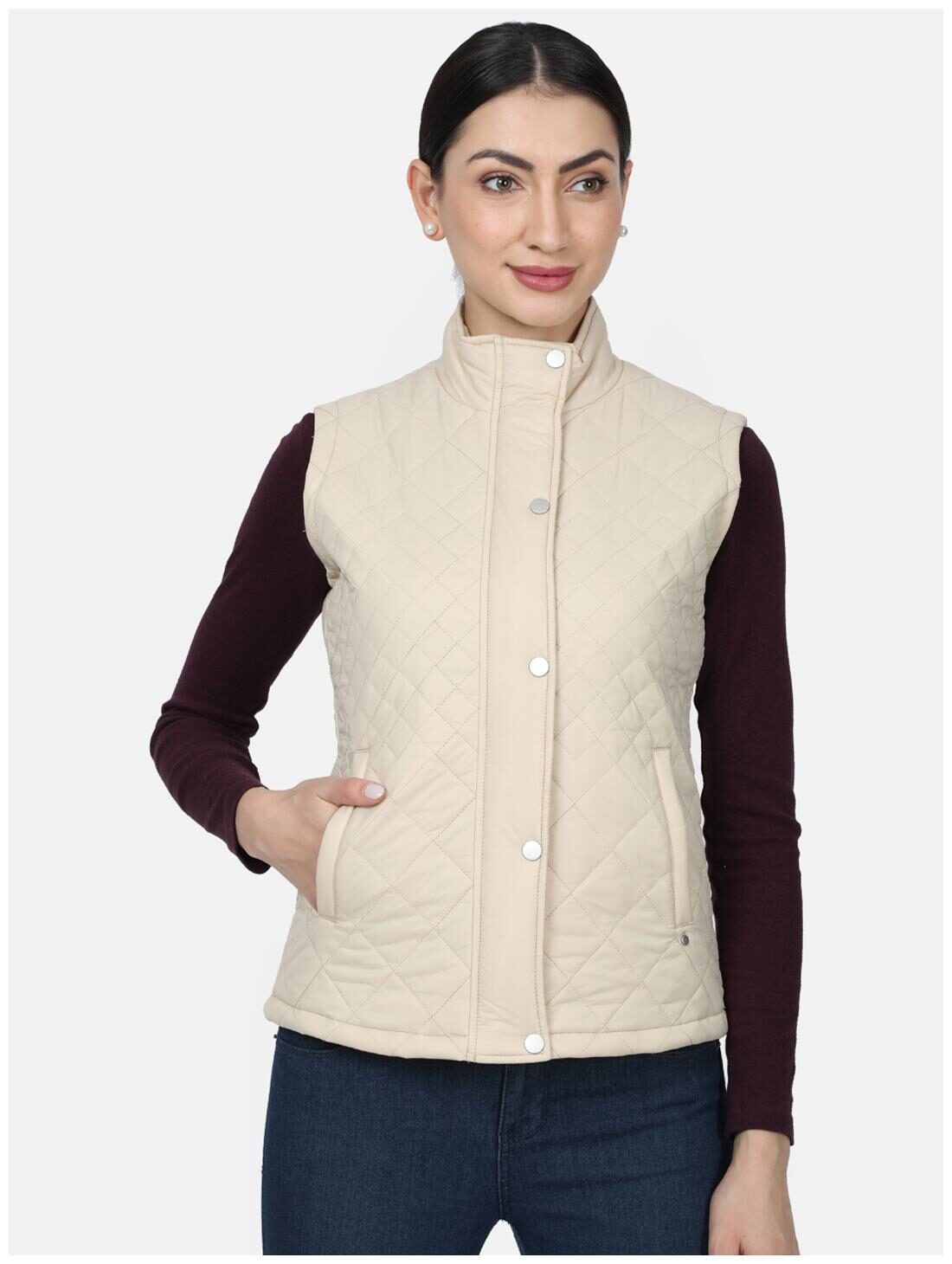 

Monte Carlo Women Solid Regular Jacket - Cream