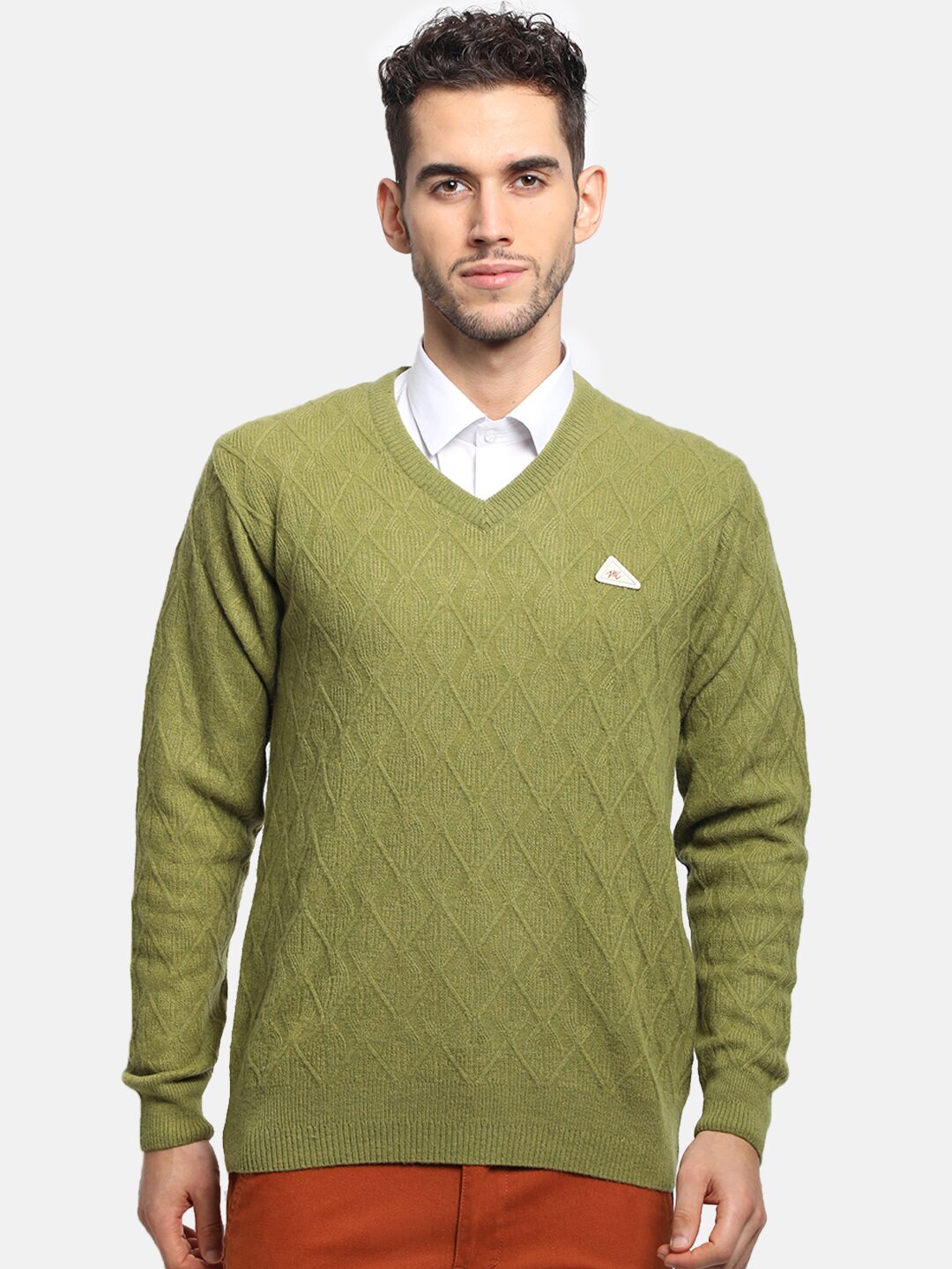 

Monte Carlo Men Green V neck Pullover