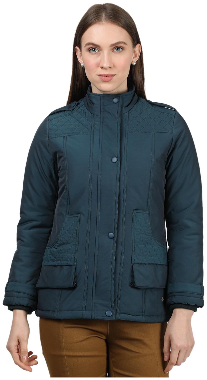 

Monte Carlo Women Solid Bomber Jacket - Blue