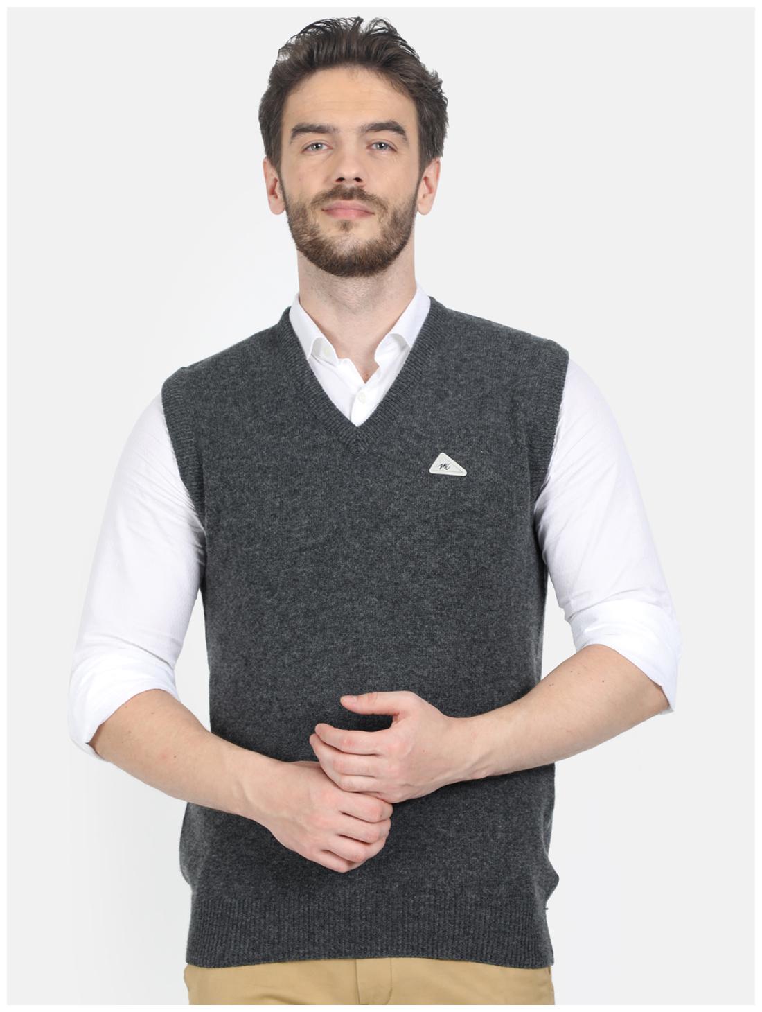 

Monte Carlo Men Grey V neck Longline sweater