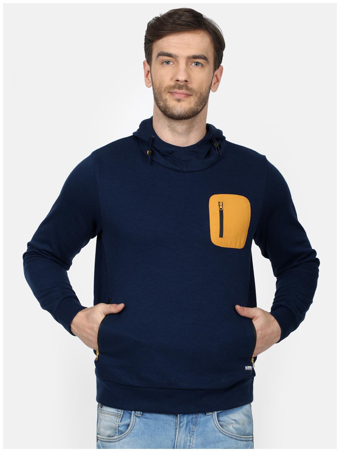 

Monte Carlo Men Navy blue Cotton Blend Solid Sweatshirt