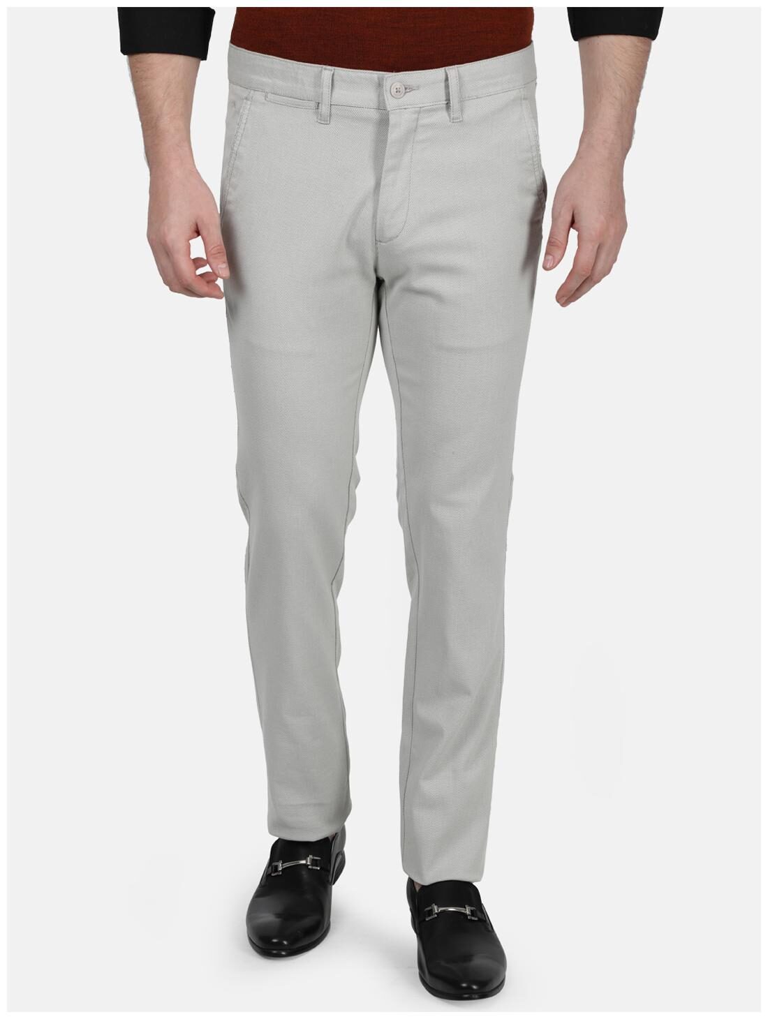 

Monte Carlo Men Grey Solid Slim fit Regular trousers