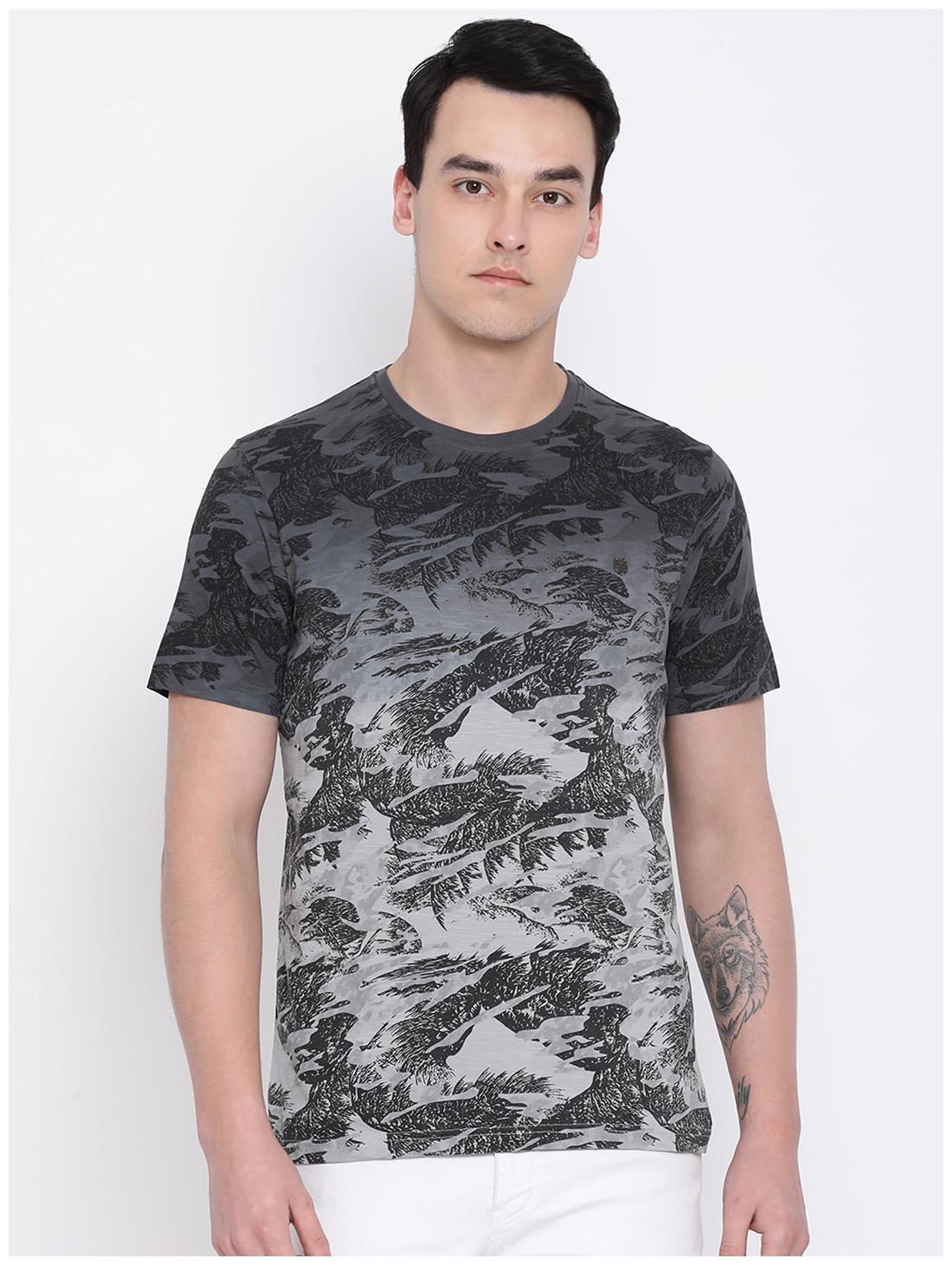 

Monte Carlo Men Grey Slim fit Cotton Blend Round neck T-Shirt - Pack Of 1