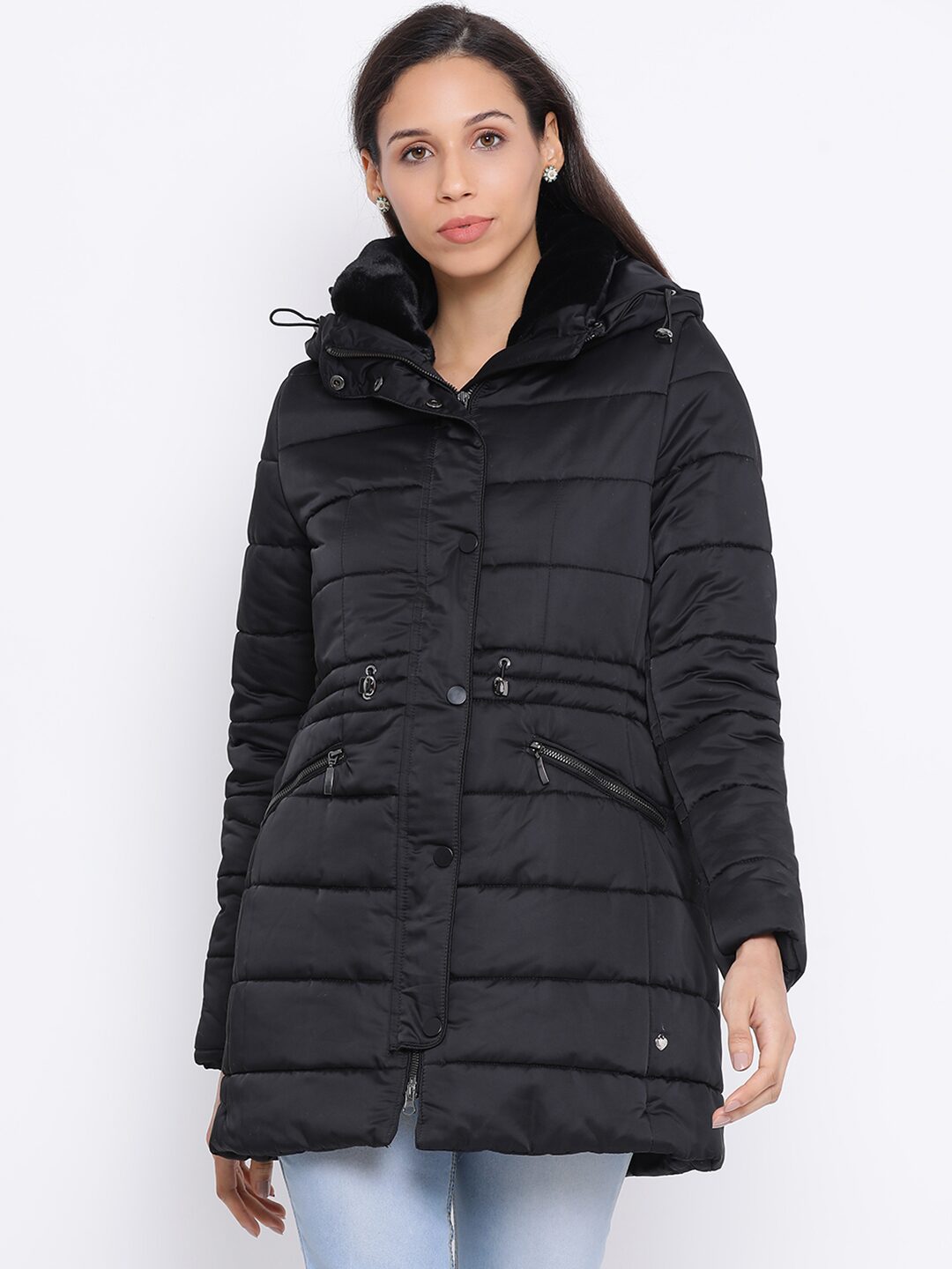 

Monte Carlo Women Solid Bomber Jacket - Black
