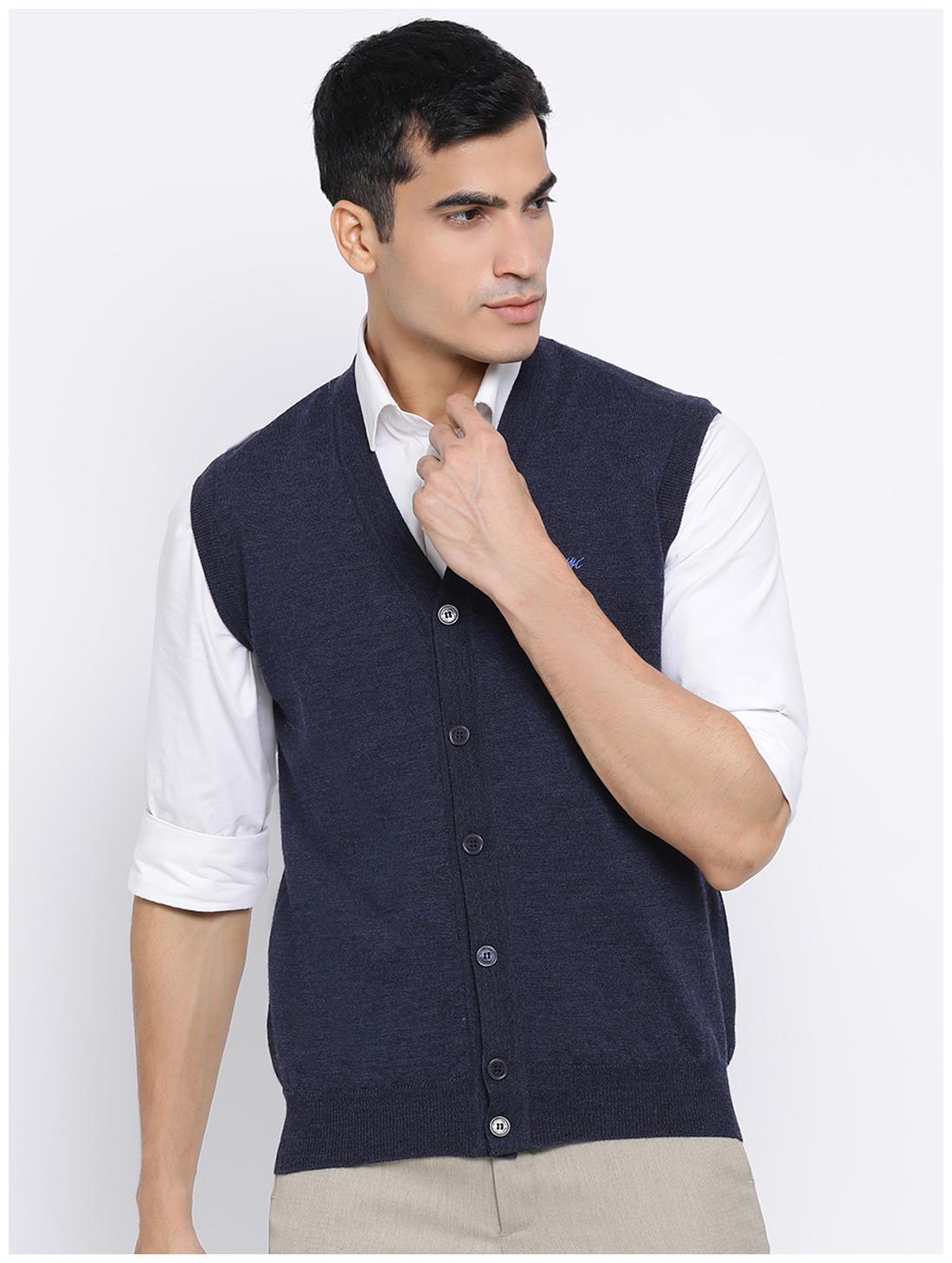 

Monte Carlo Men Navy blue V neck Cardigan
