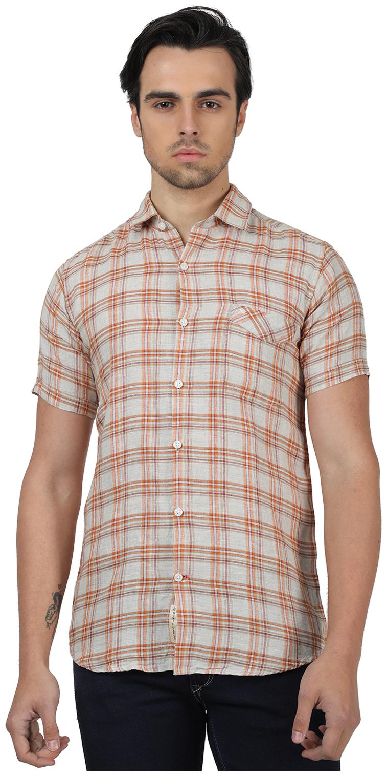 

Monte Carlo Men Yellow Checked Regular Fit Casual Shirt