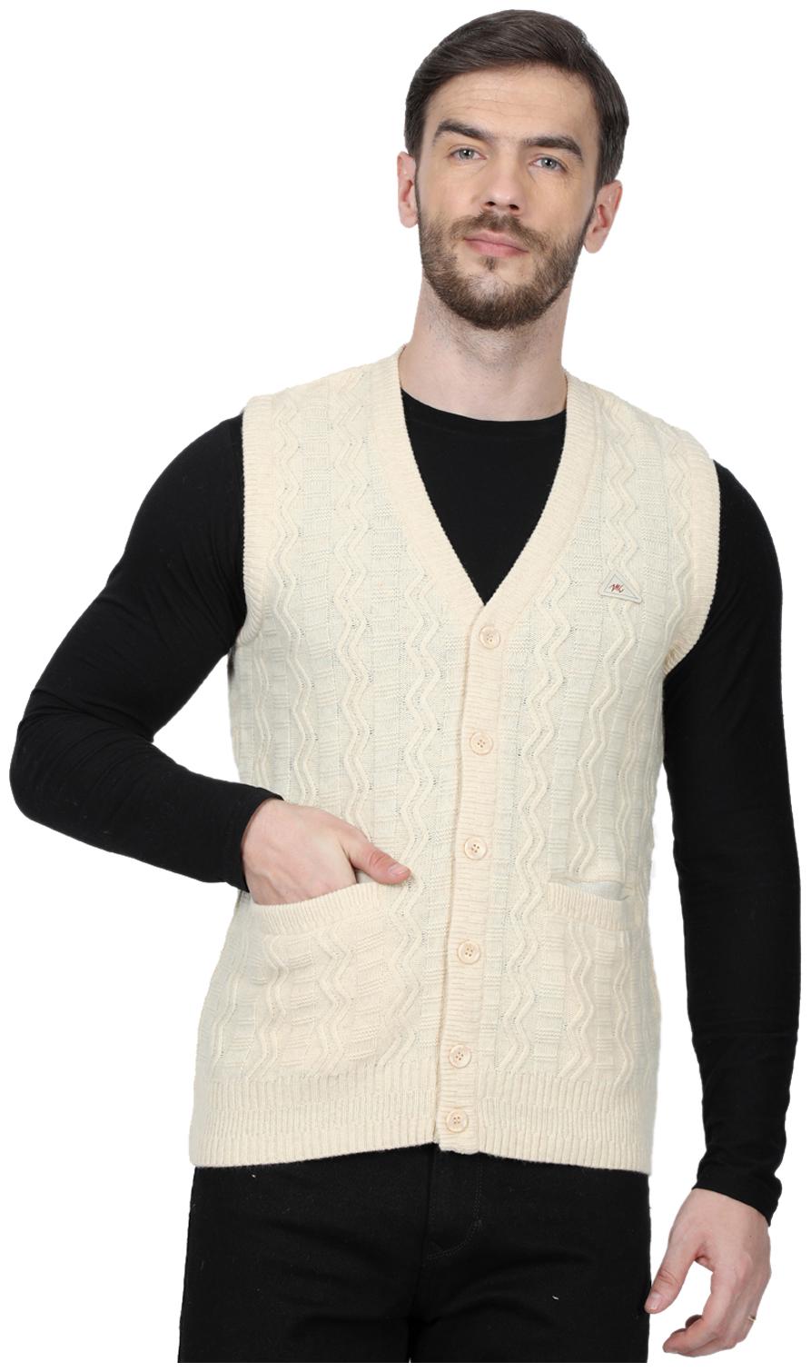

Monte Carlo Cream Geometric Wool Cardigan