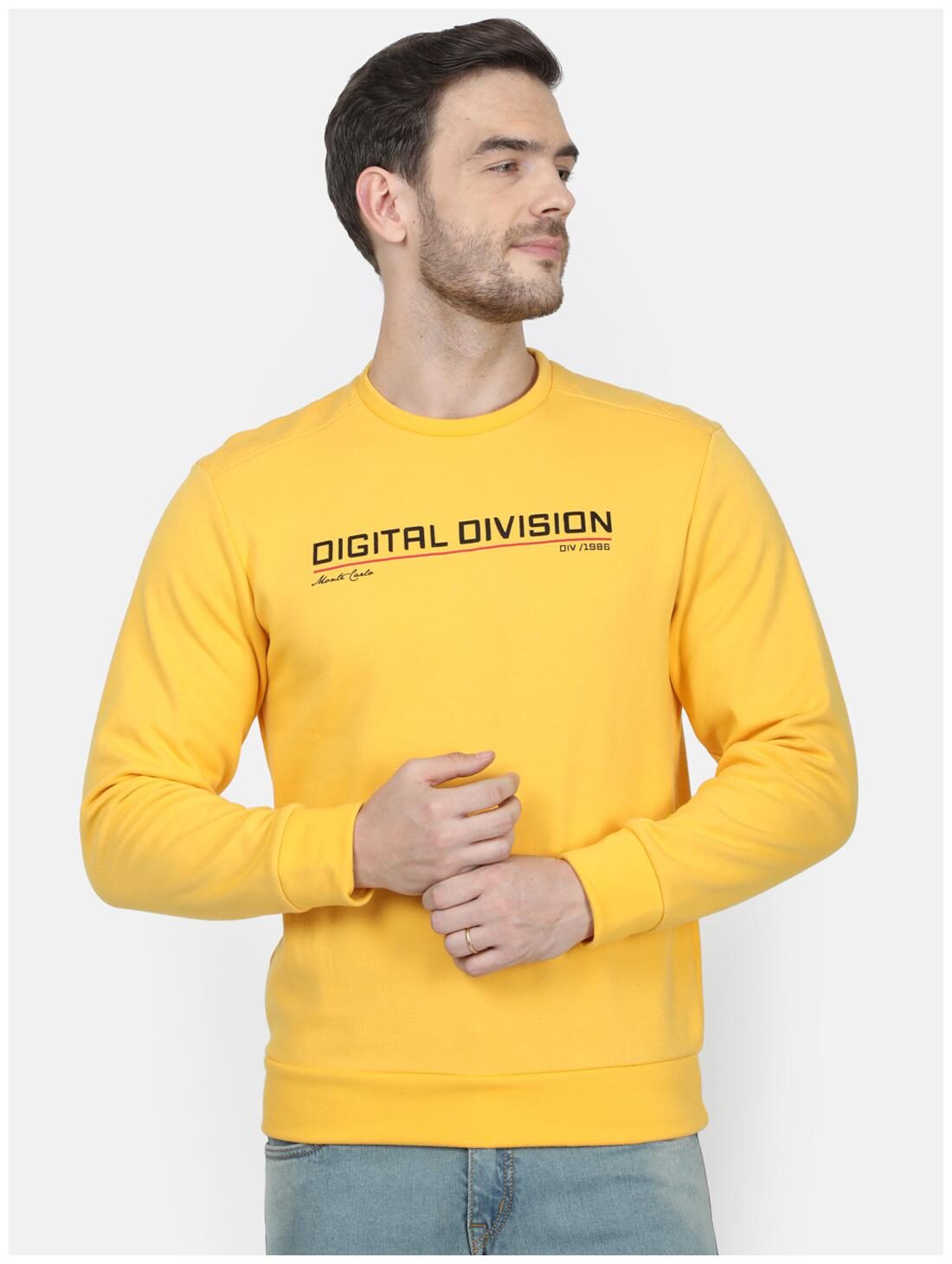 

Monte Carlo Men Yellow Round neck Sweatshirt