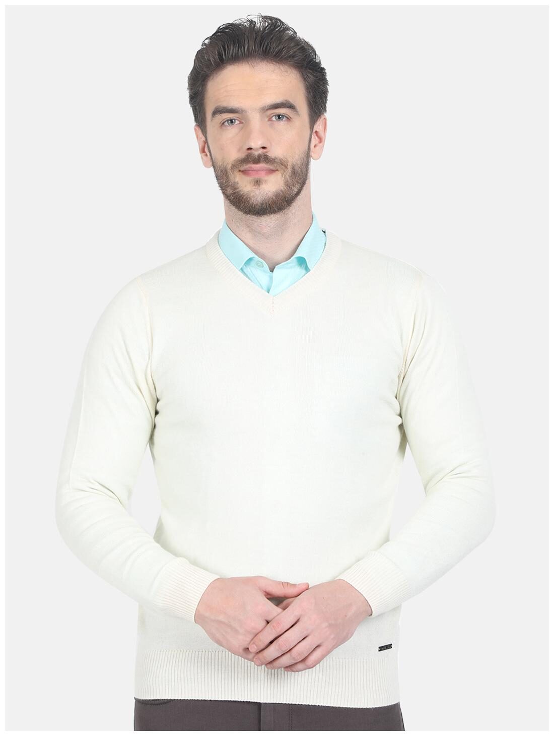 

Monte Carlo Wool Solid Cream Color Pullover For Men