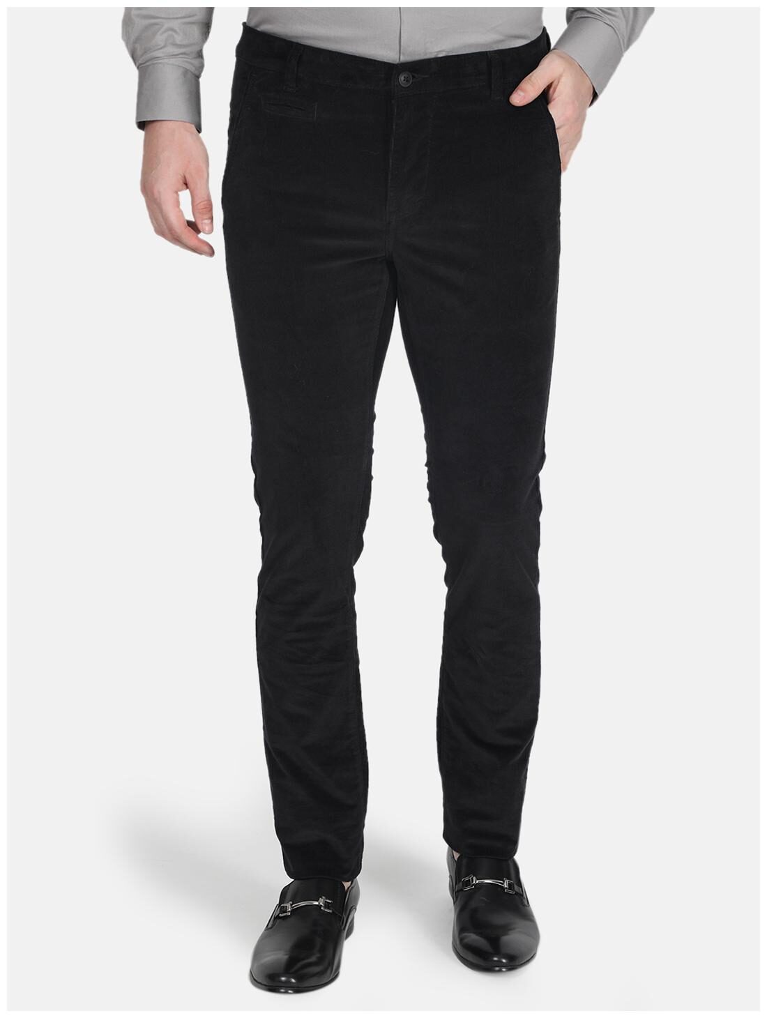 

Monte Carlo Men Black Solid Slim fit Regular trousers